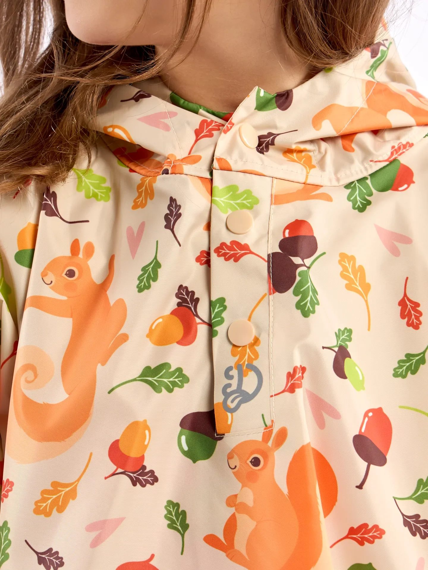 Lustiger Regenmantel für Kinder Eichhörnchen und Nüsse - Image 4