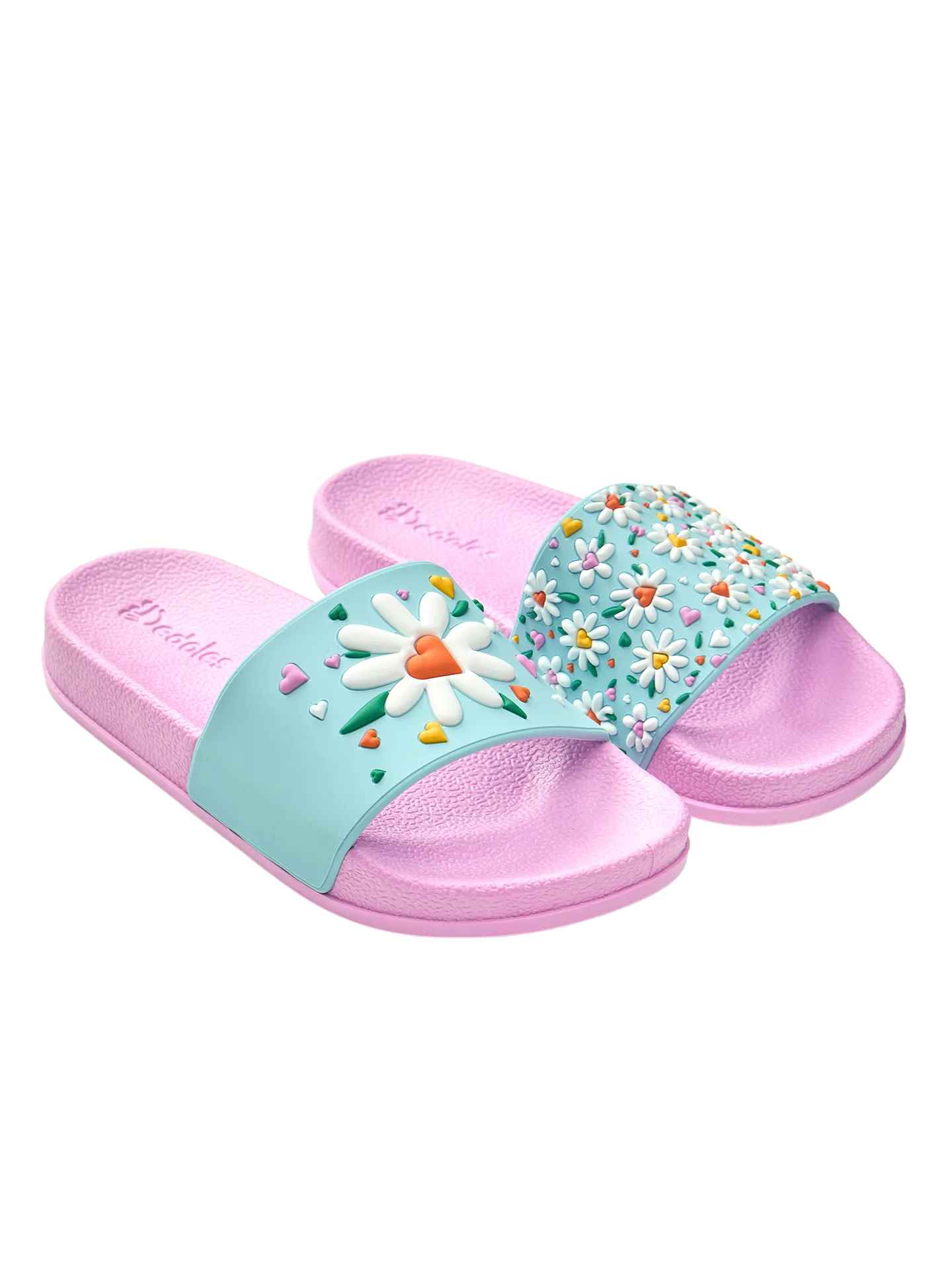 Lustige Pantoletten für Kinder Herzen und Gänseblümchen - Image 3