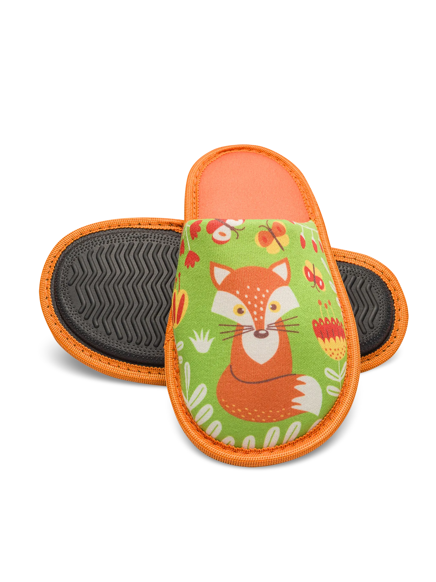 Lustige Hausschuhe für Kinder Fuchs und Schmetterlinge - Image 3