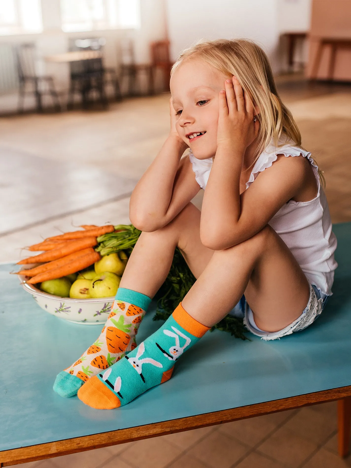 Lustige Kindersocken Kaninchen und Karotte - Image 4