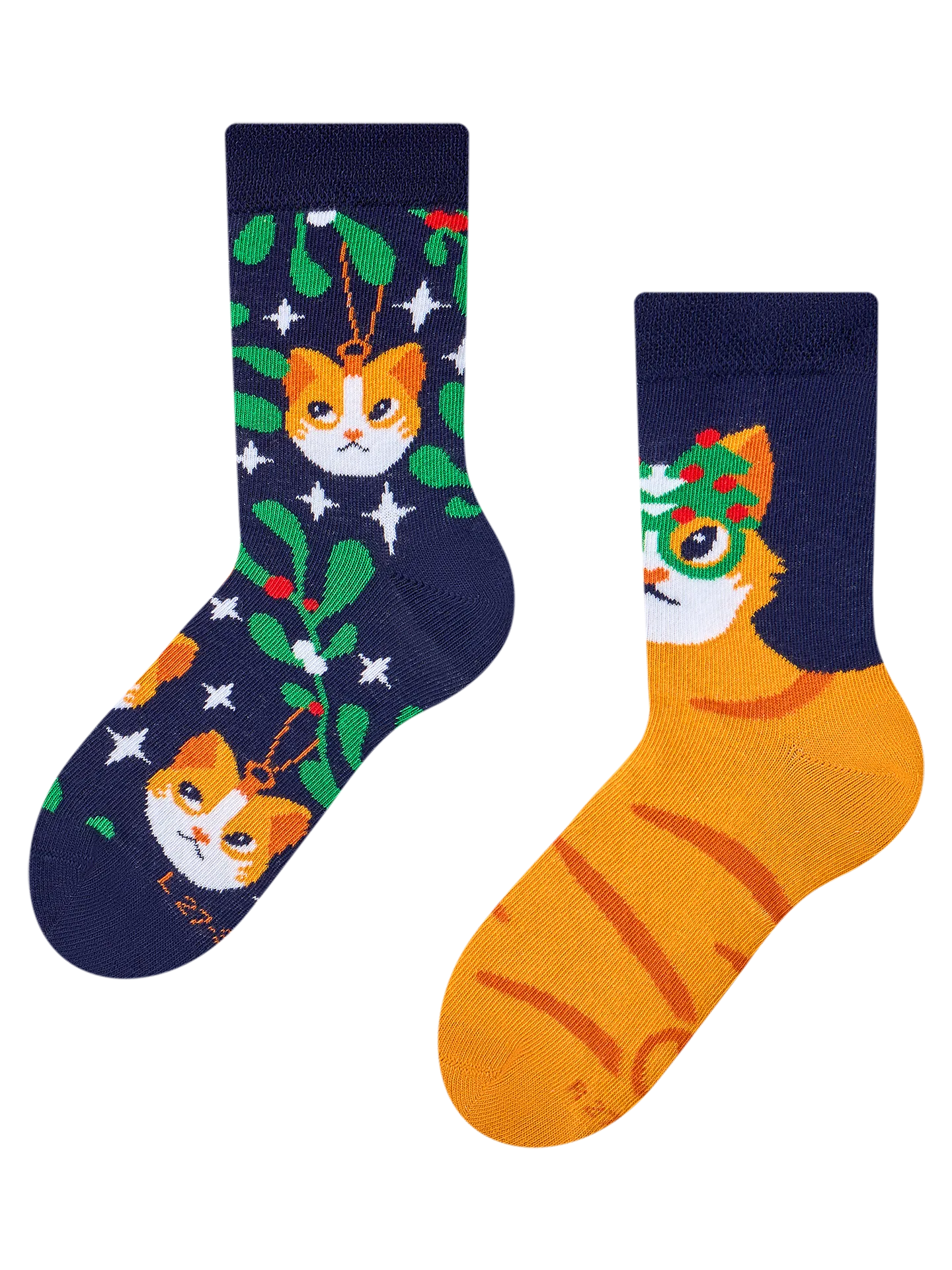 Kindersocken Weihnachtskatze