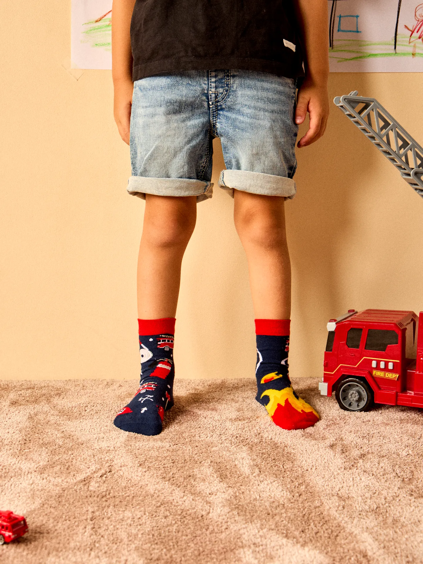 Lustige Kindersocken Feuerwehrmann - Image 3