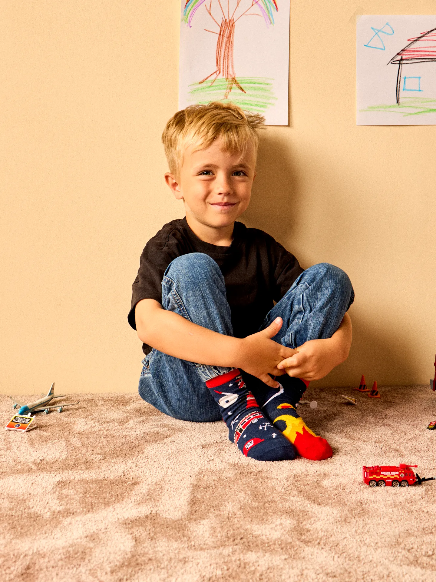 Lustige Kindersocken Feuerwehrmann - Image 4