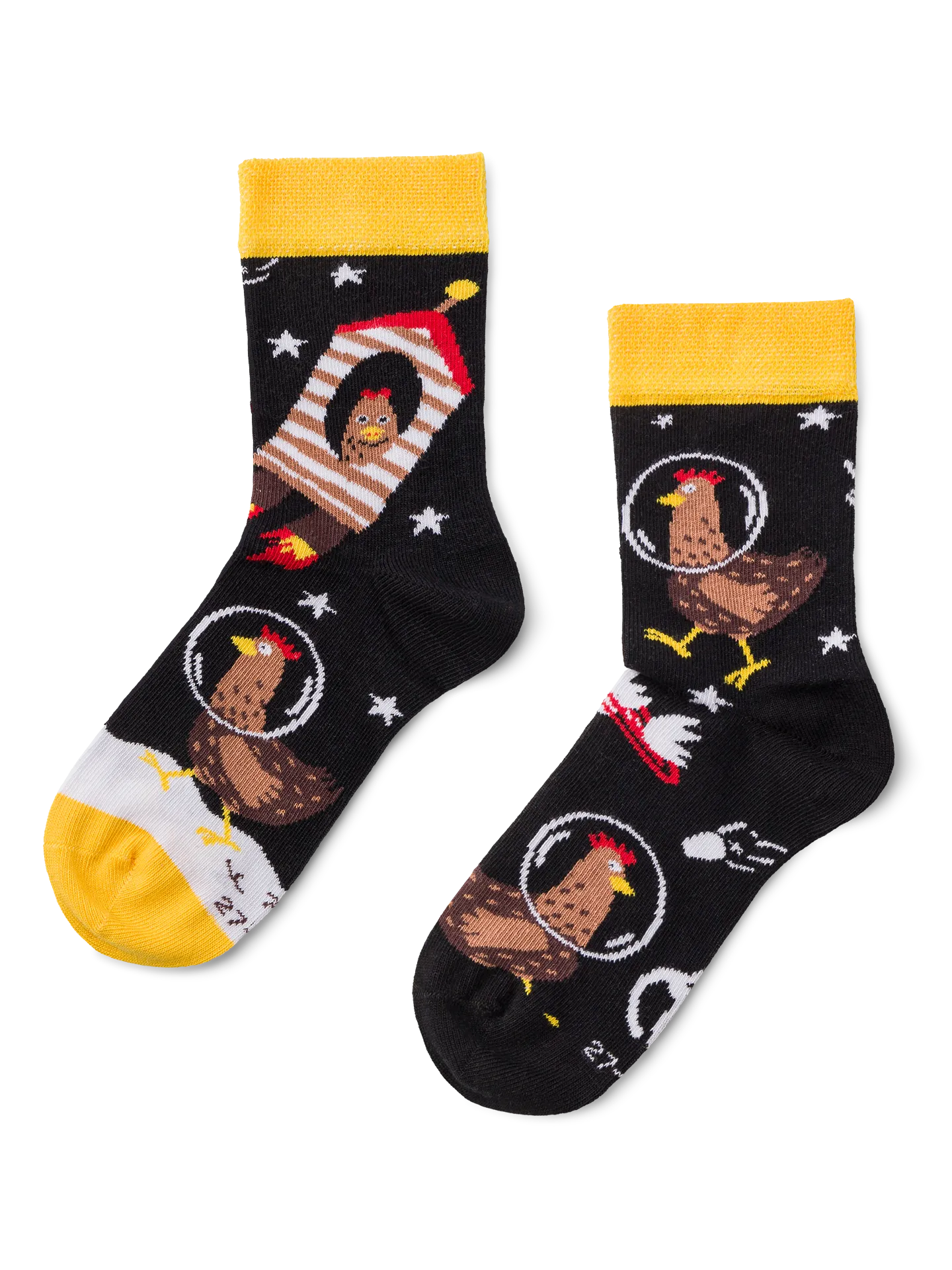 Lustige Kindersocken Hühner-Astronaut