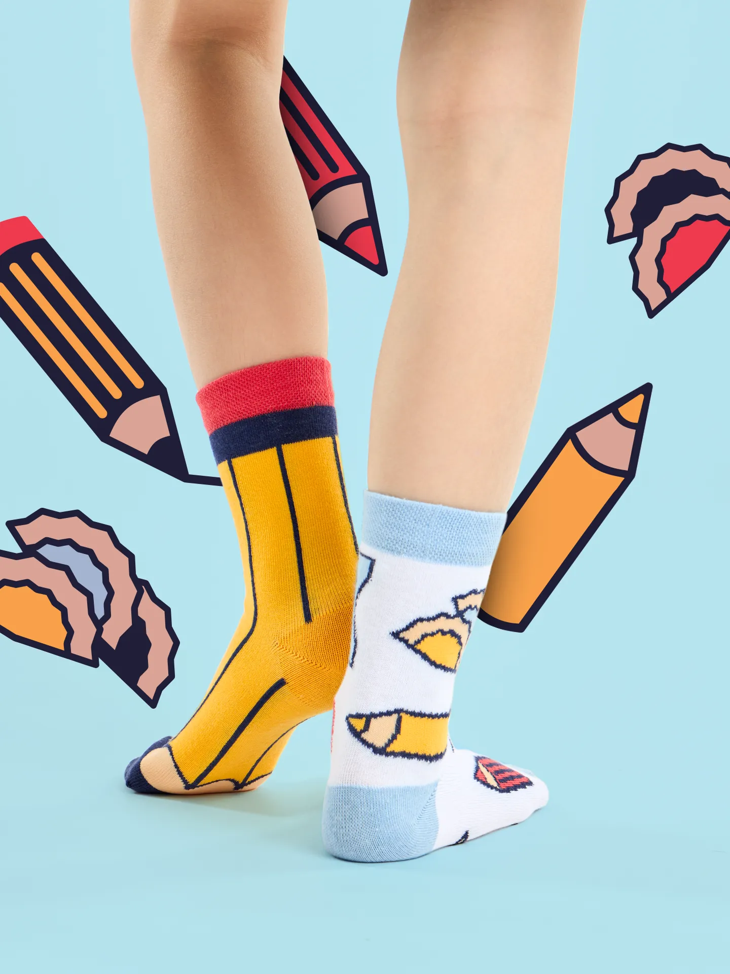 Lustige Kindersocken Bleistift - Image 4