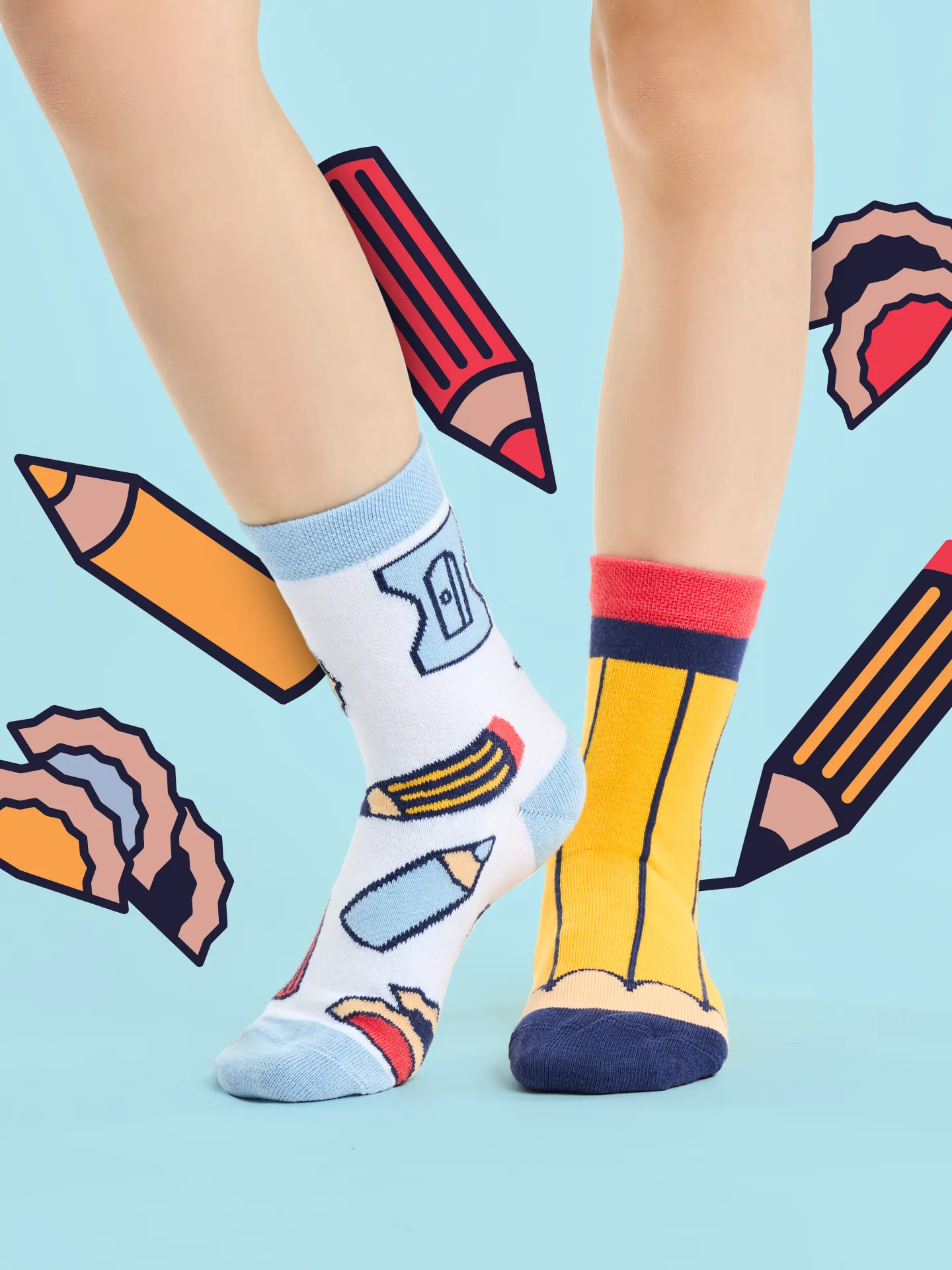 Lustige Kindersocken Bleistift - Image 5