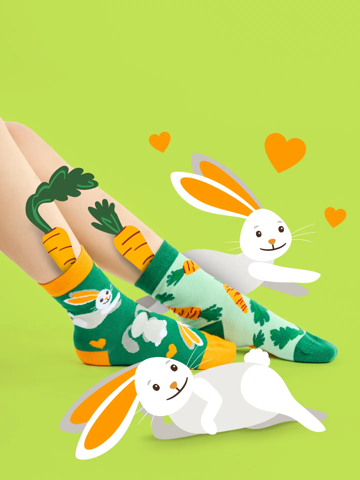 Lustige Kindersocken Kaninchen und Karotte - Image 4