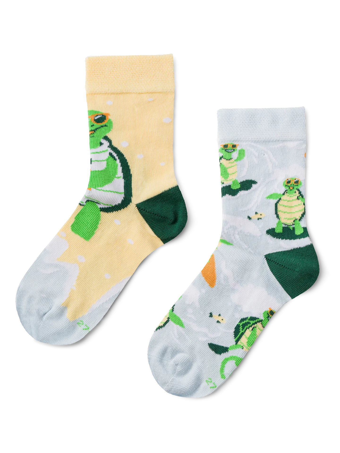 Lustige Kindersocken Die surfende Schildkröte