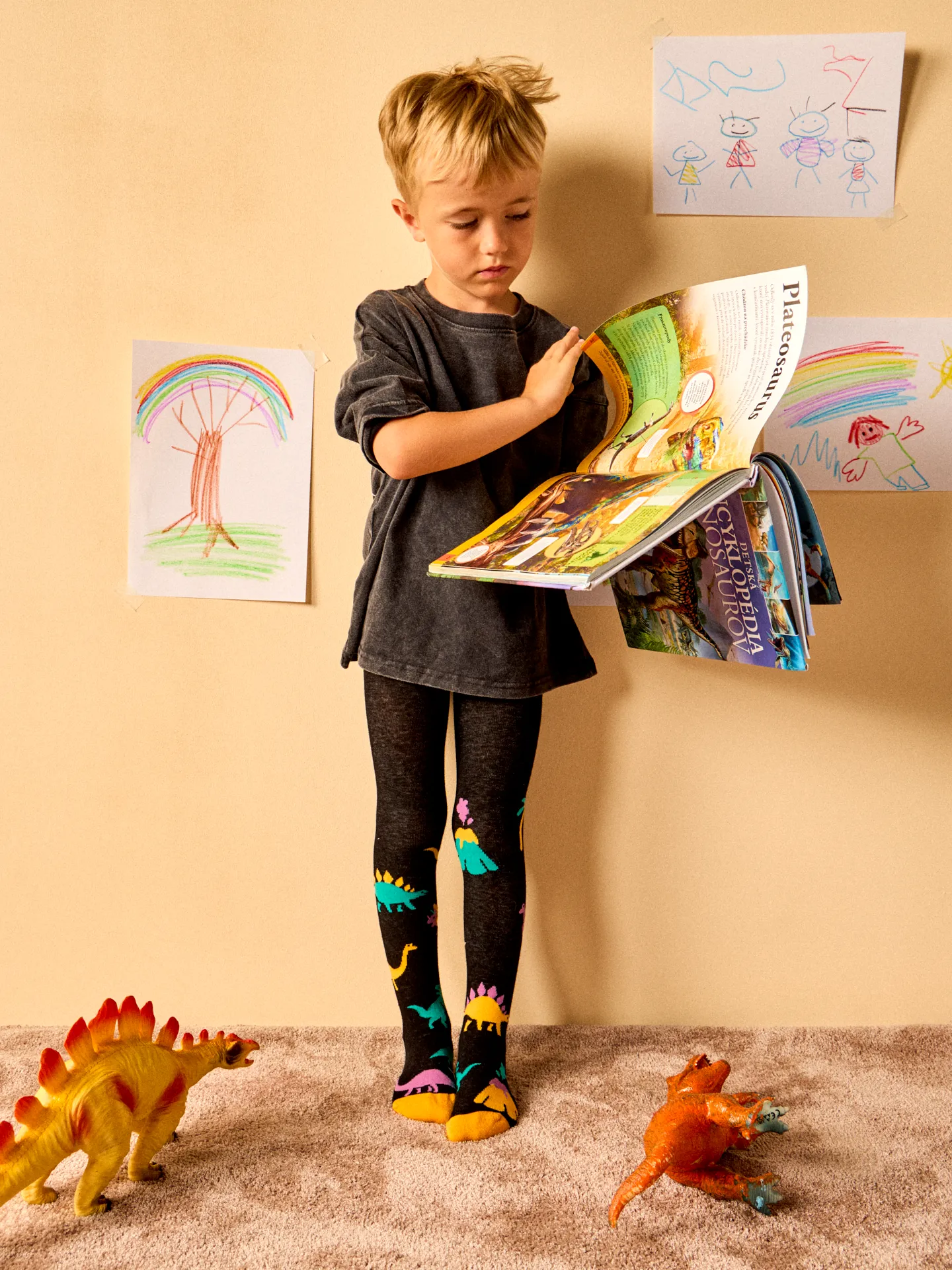 Lustige Strumpfhosen für Kinder Dinosaurier und Vulkane - Image 5