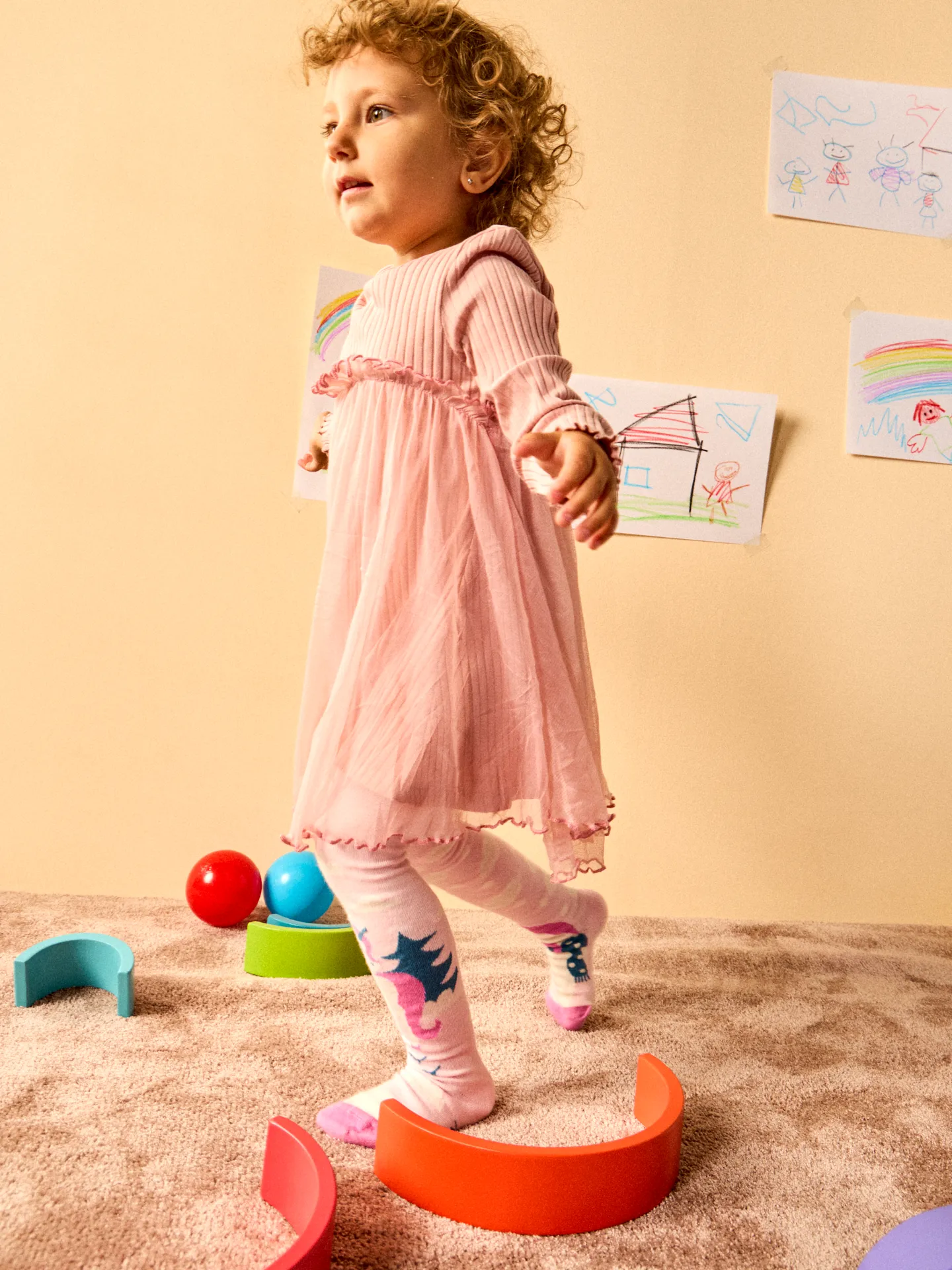 Lustige Strumpfhosen für Kinder Einhorn mit Schal - Image 3