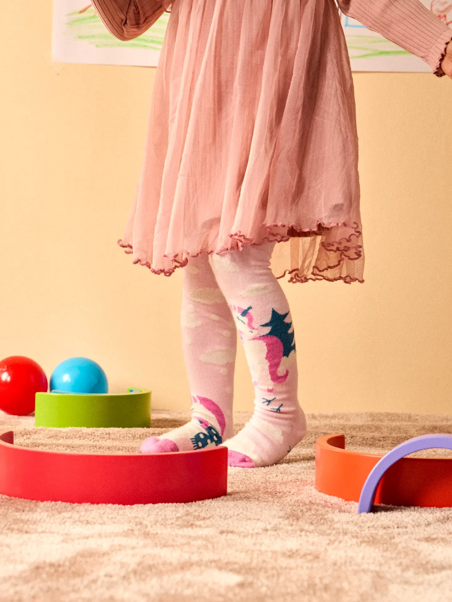 Lustige Strumpfhosen für Kinder Einhorn mit Schal - Image 4