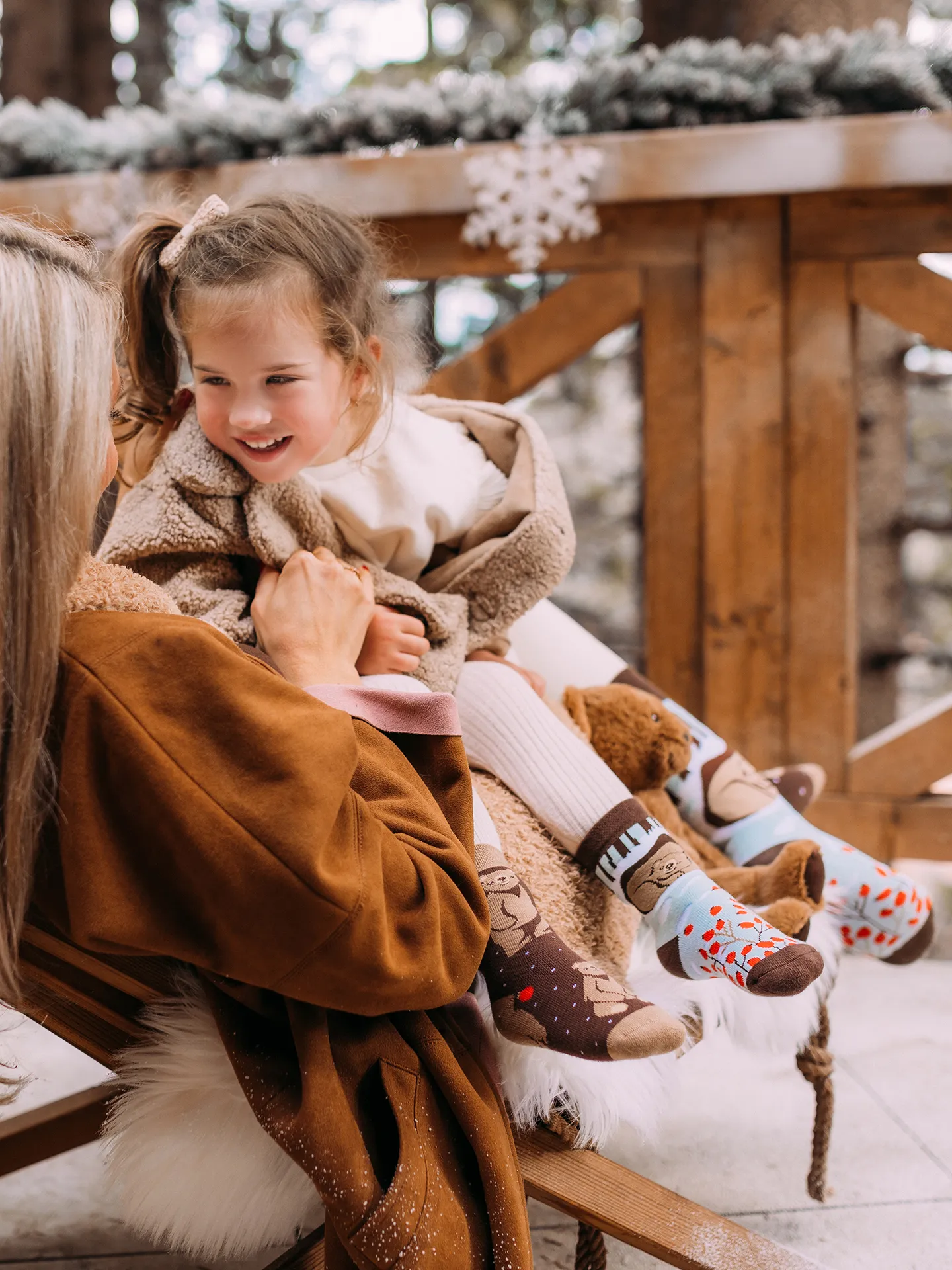 Lustige warme Socken für Kinder Bär im Winter - Image 3