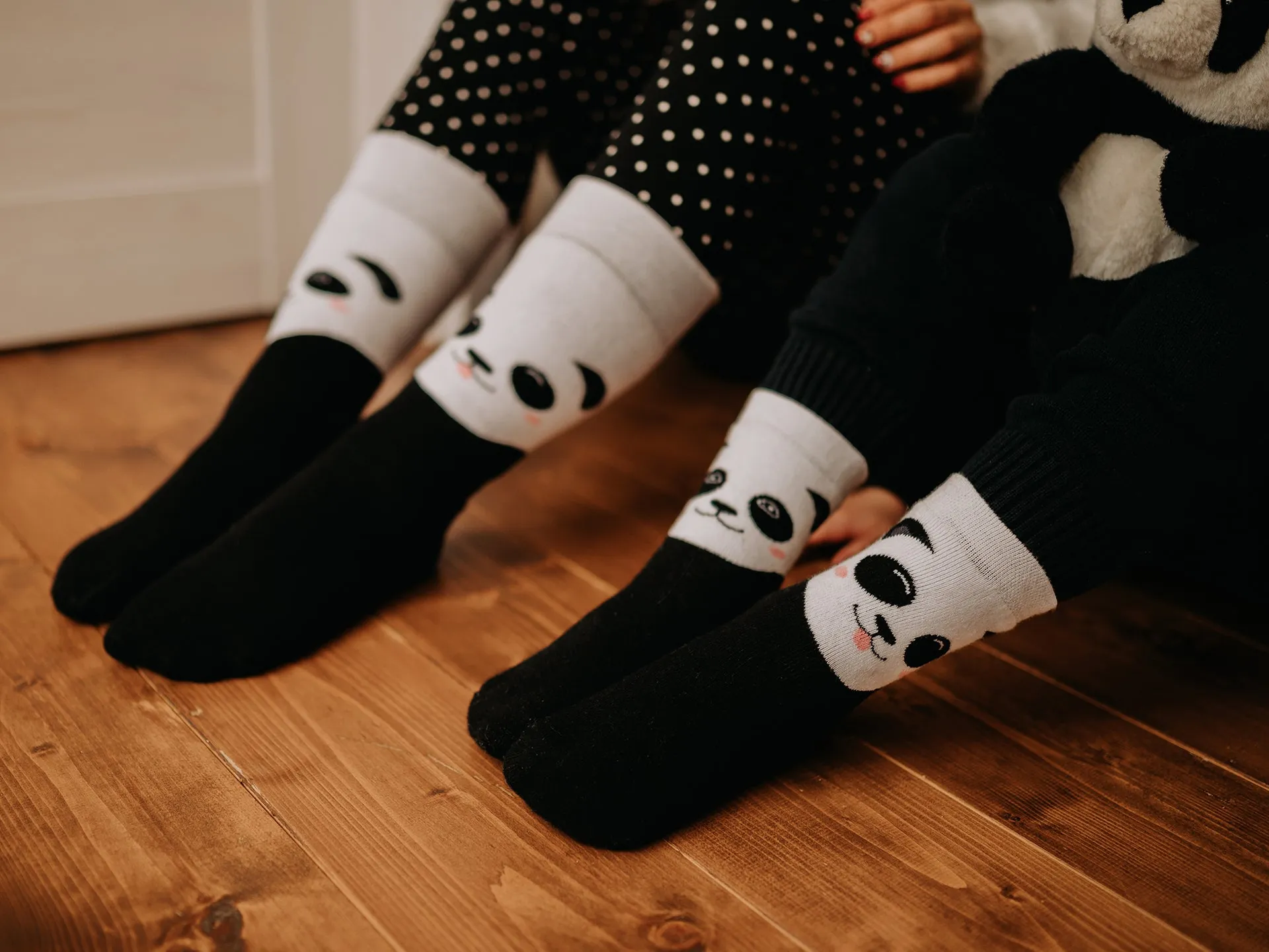 Lustige warme Socken für Kinder Glücklicher Panda - Image 3