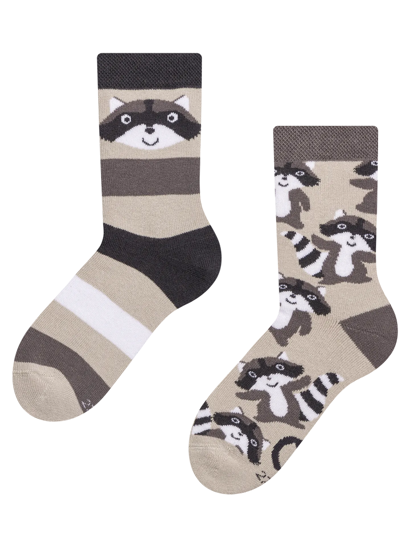 Lustige warme Socken für Kinder Glücklicher Waschbär