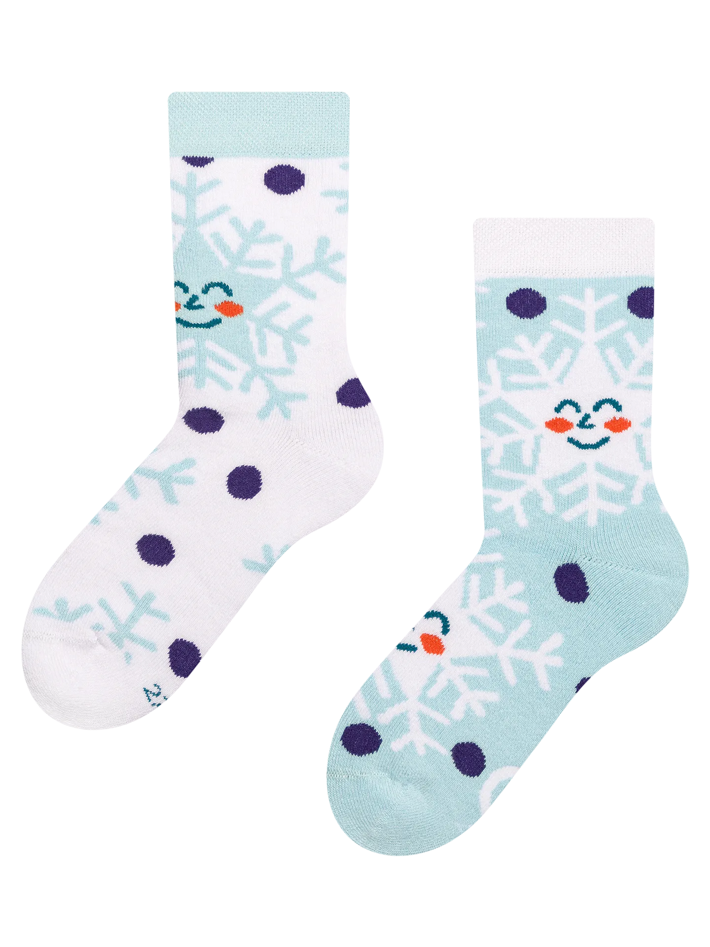 Lustige warme Socken für Kinder Glückliche Schneeflocken