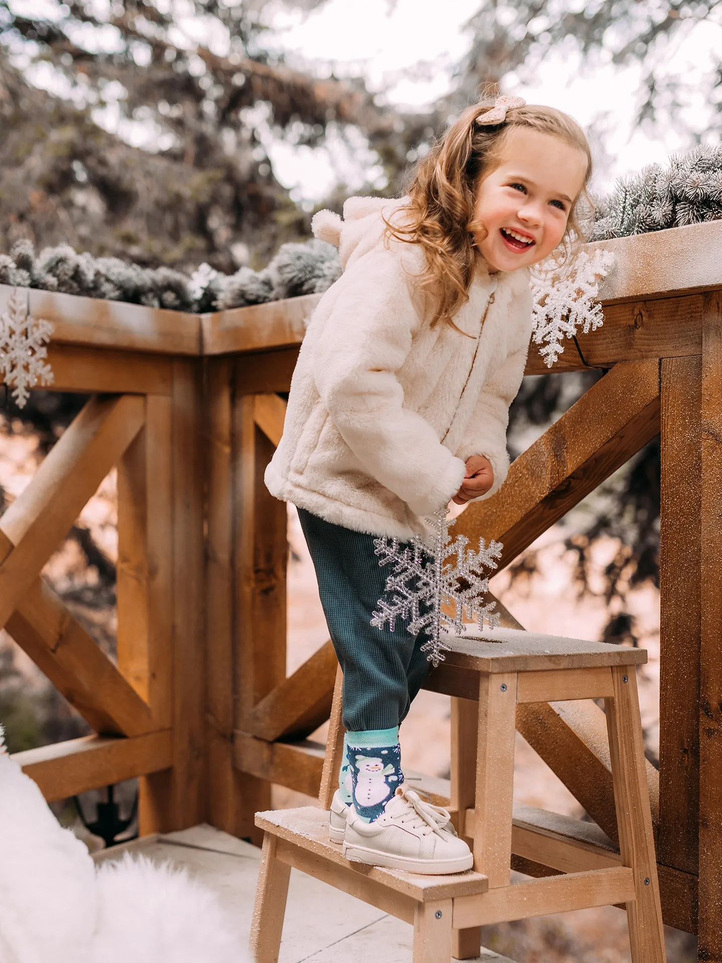 Lustige warme Socken für Kinder Fröhlicher Schneemann - Image 2
