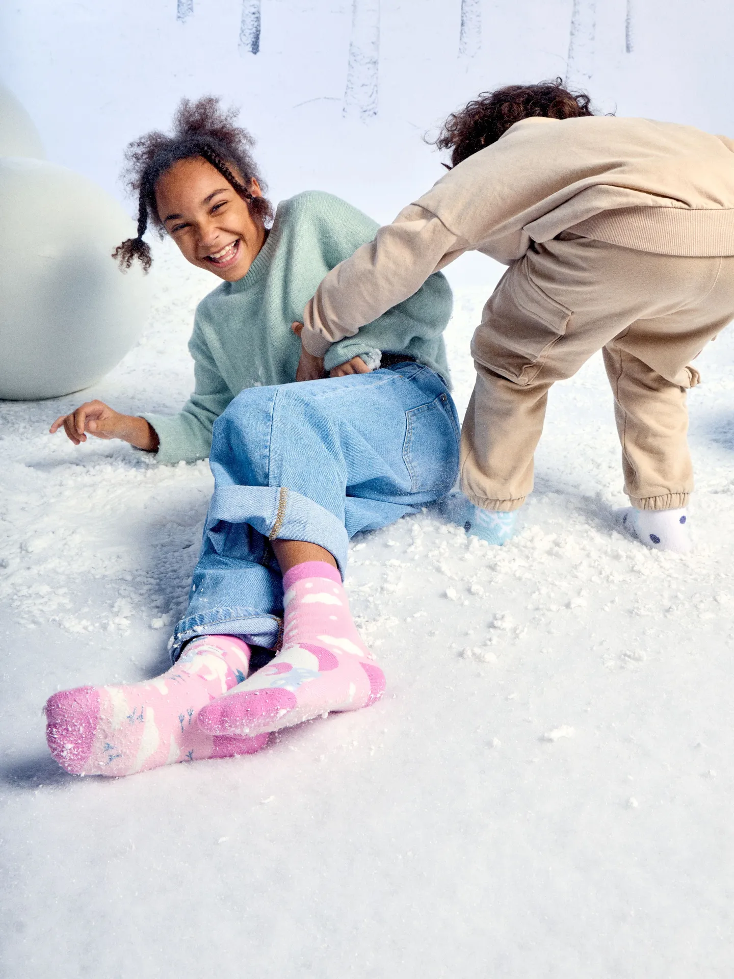 Lustige warme Socken für Kinder Einhorn mit Schal - Image 5