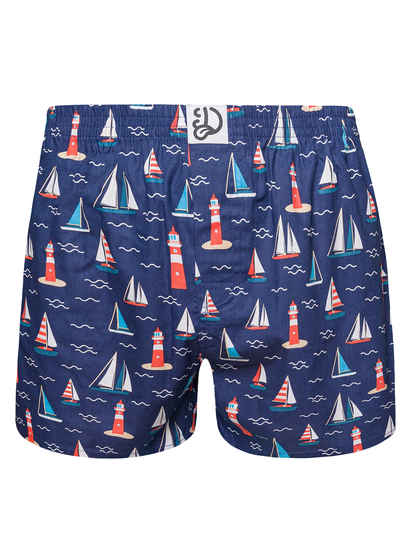 Shorts für Männer Leuchtturm und Segelboote