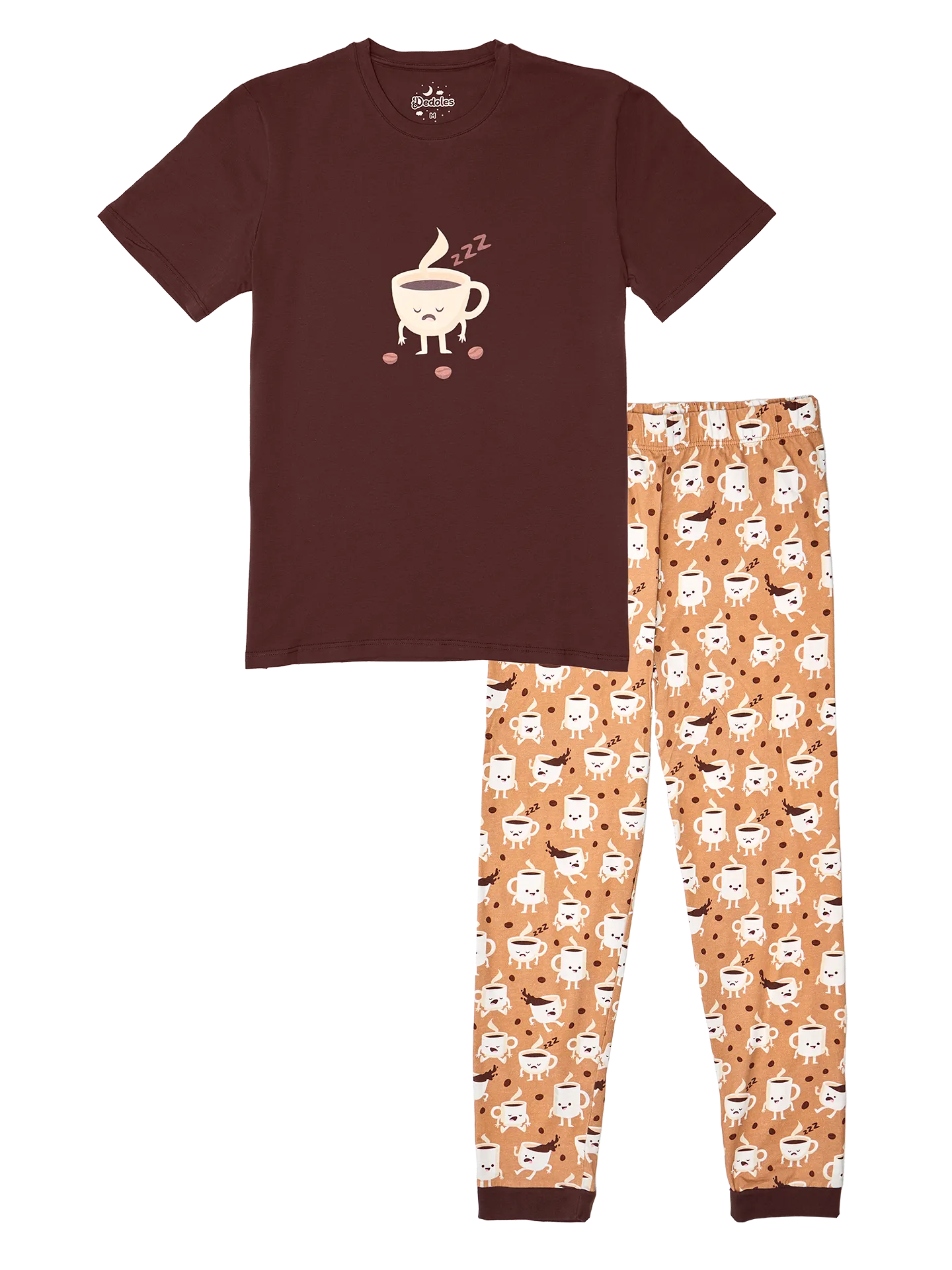 Lustiger Pyjama für Männer Schläfriger Kaffee