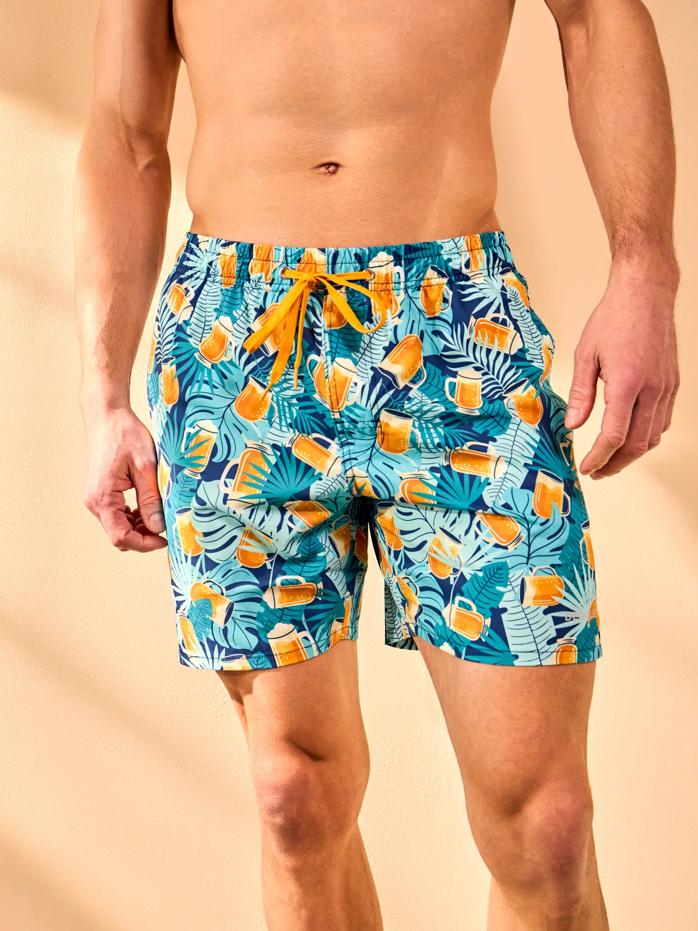 Lustige Badeshorts für Männer Tropisches Bier - Image 5