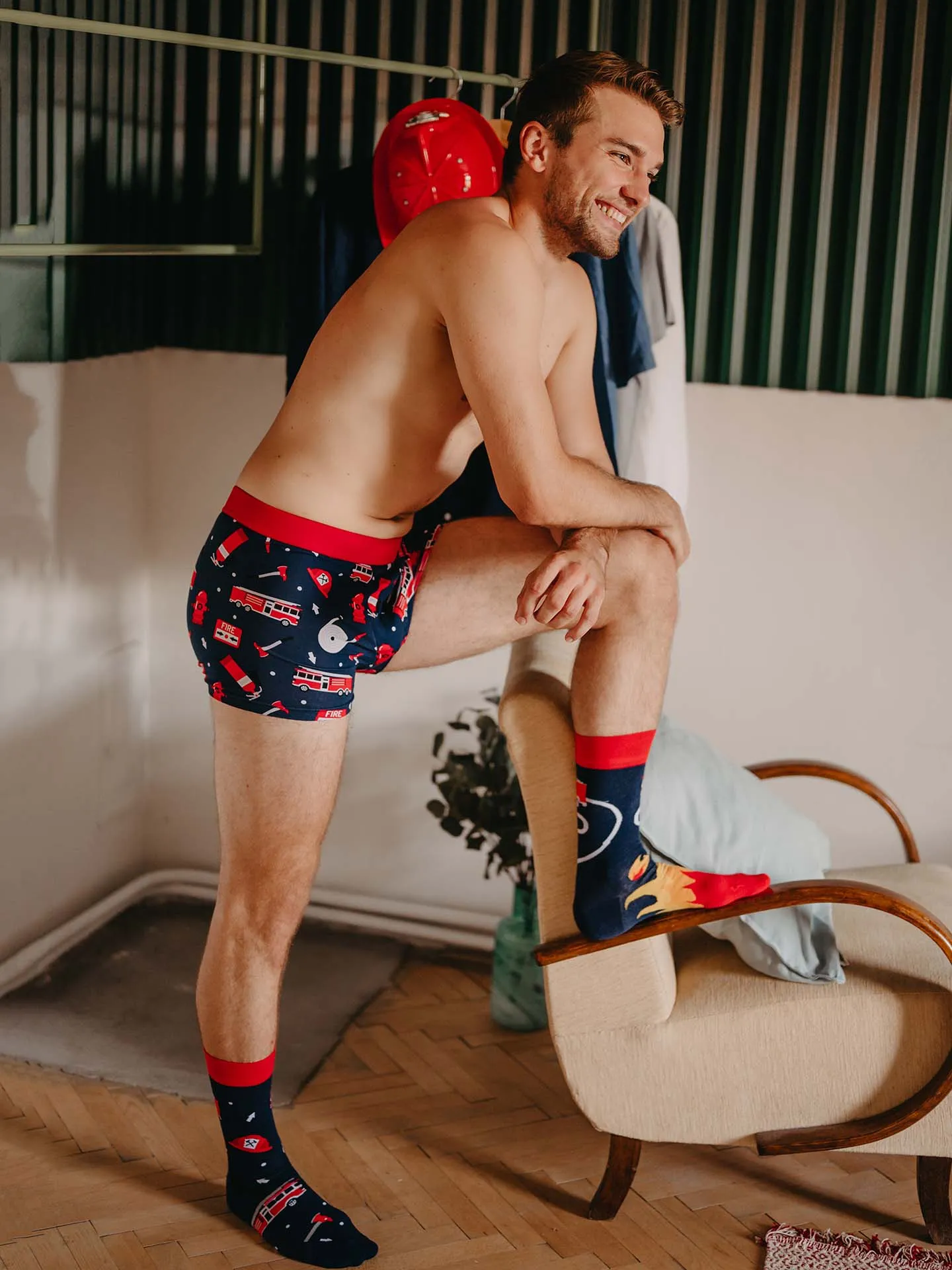 Lustige Boxershorts für Männer Feuerwehrmann - Image 7