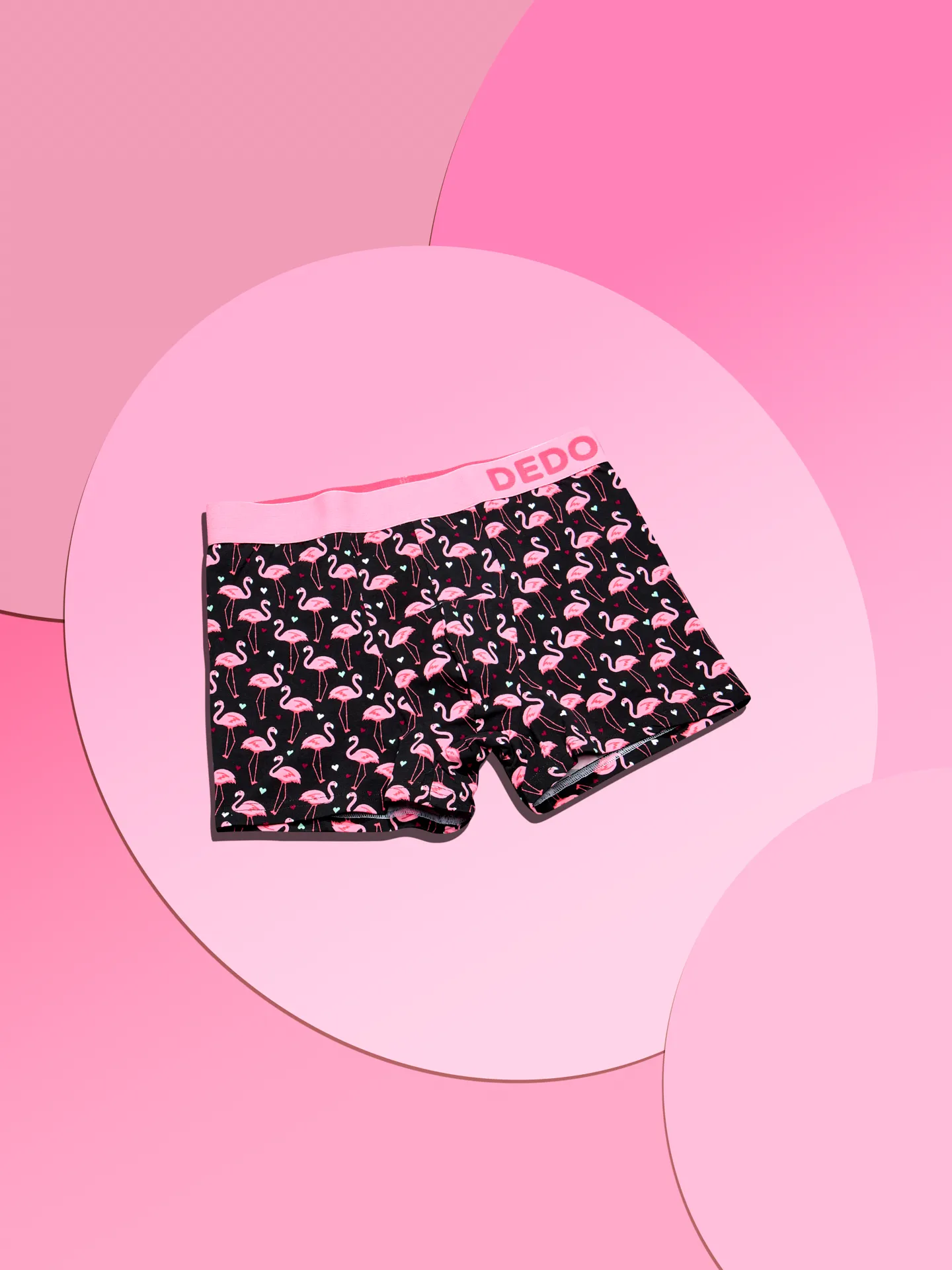 Lustige Boxershorts für Männer Flamingos und Herzen - Image 4