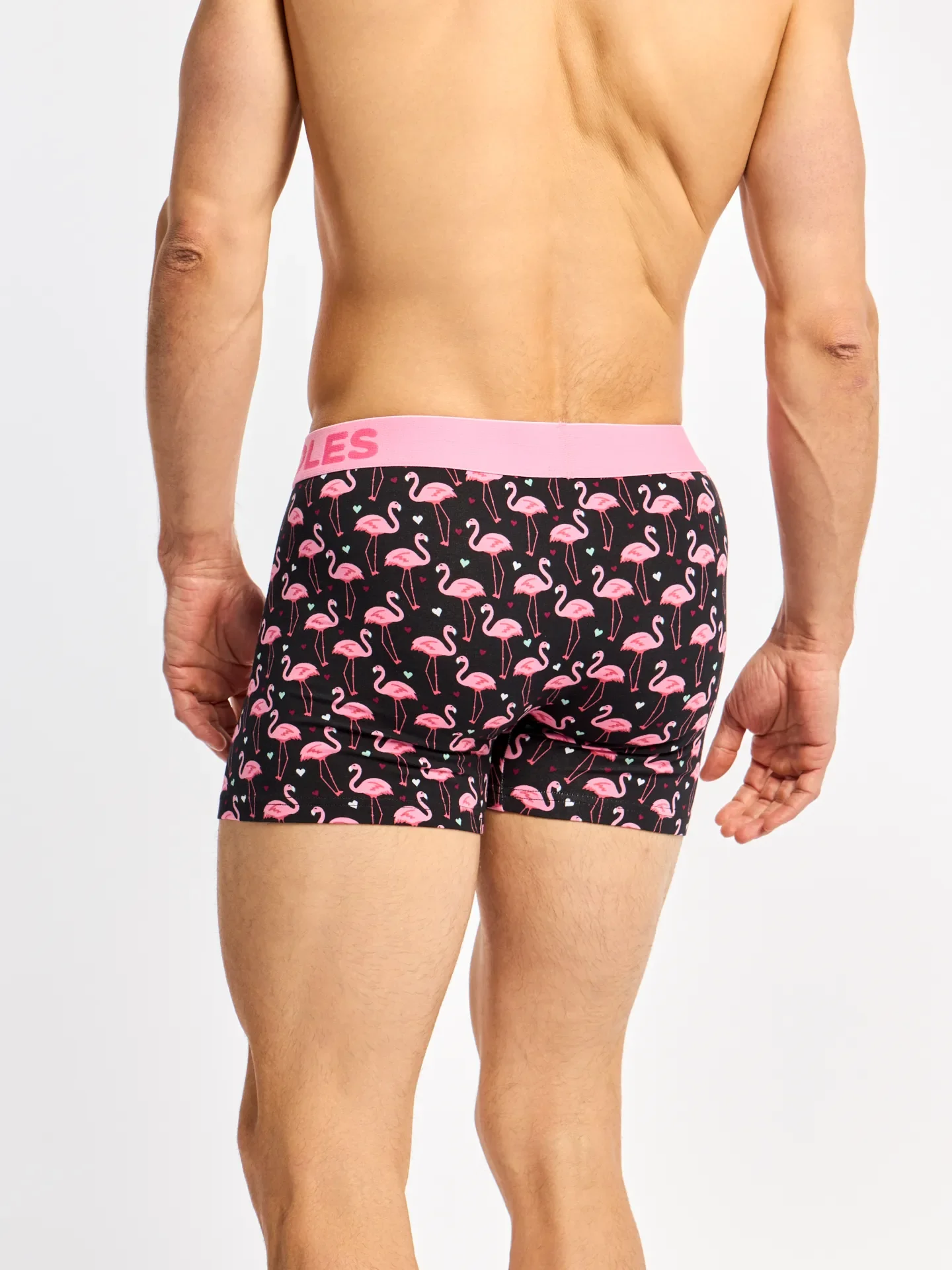 Lustige Boxershorts für Männer Flamingos und Herzen - Image 5