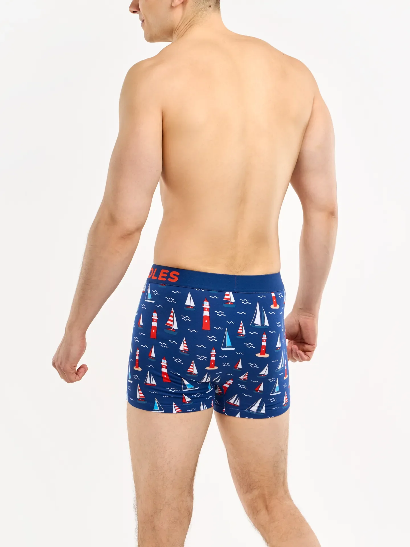 Lustige Boxershorts für Männer Leuchtturm und Segelboote - Image 4