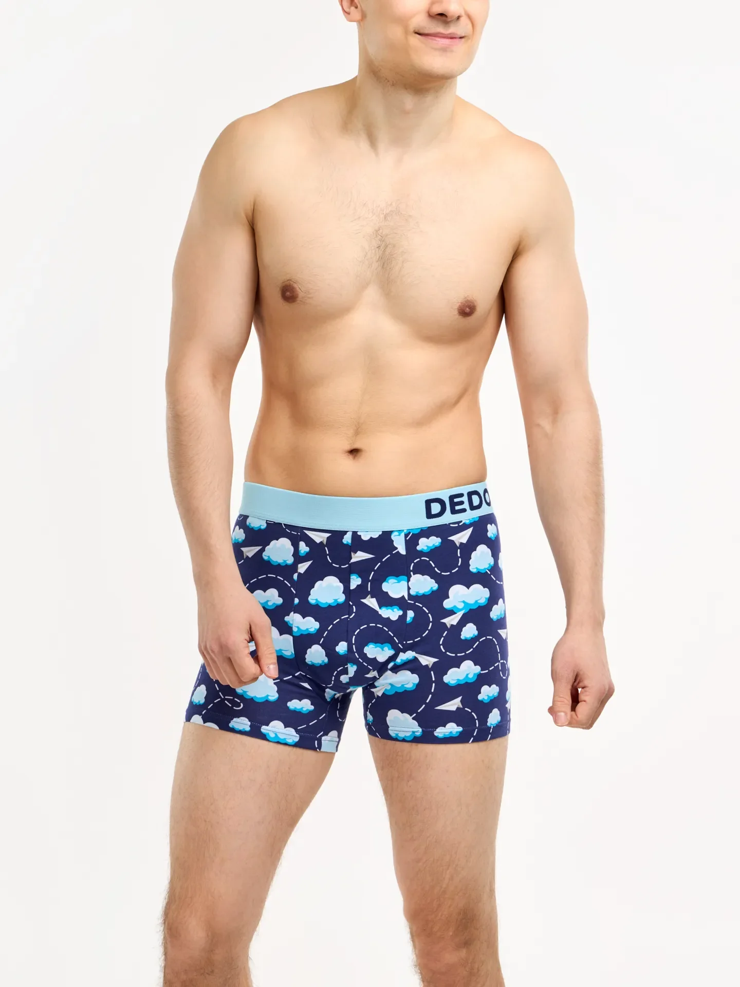 Lustige Boxershorts für Männer Papierflugzeuge und Wolken - Image 2