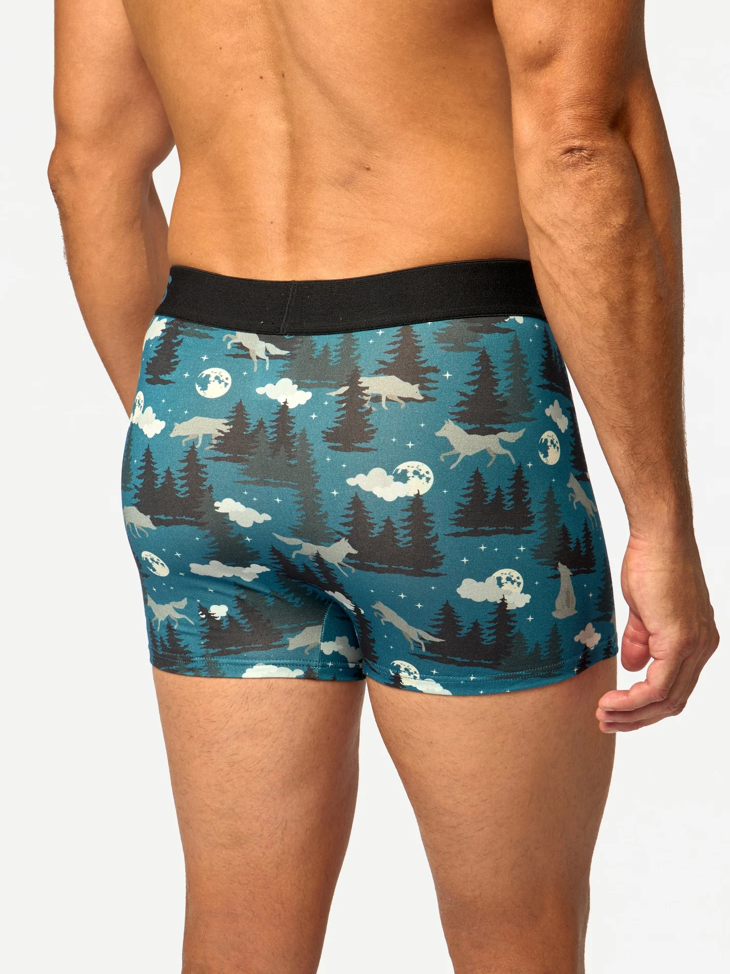 Gekürzte Boxershorts für Männer Wolf und Mond - Image 3