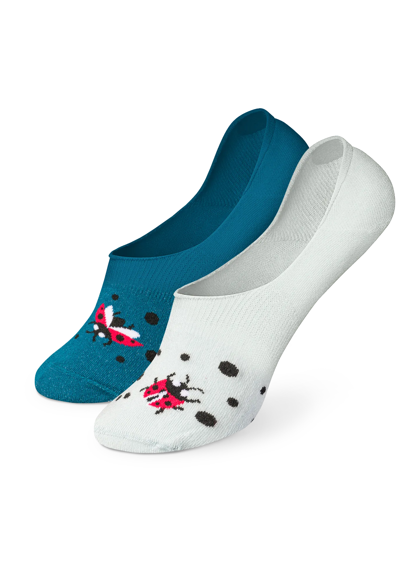 Lustige No-Show-Socken Marienkäfer und Punkte