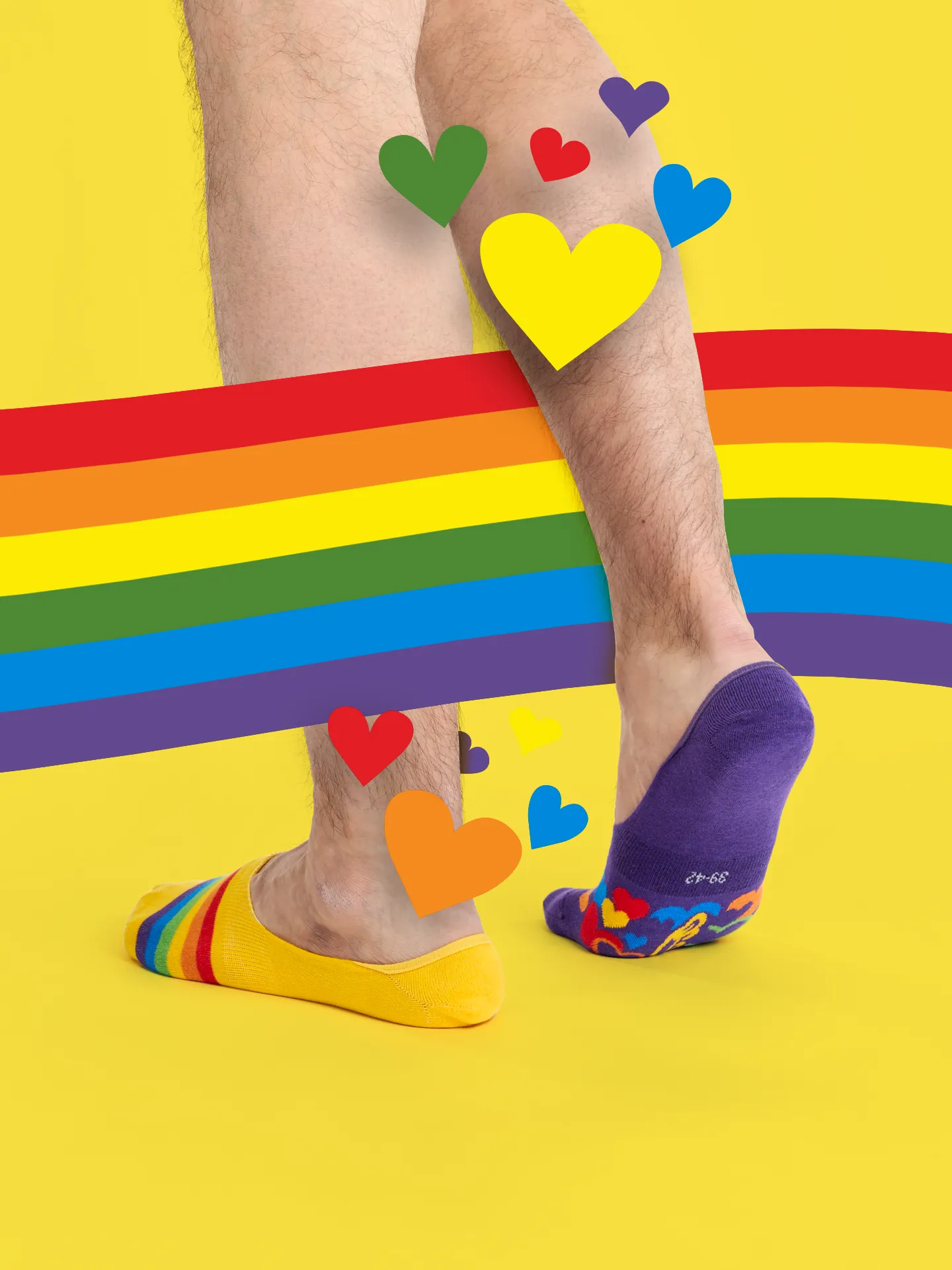 Lustige No-Show-Socken Bunte Liebe - Image 4