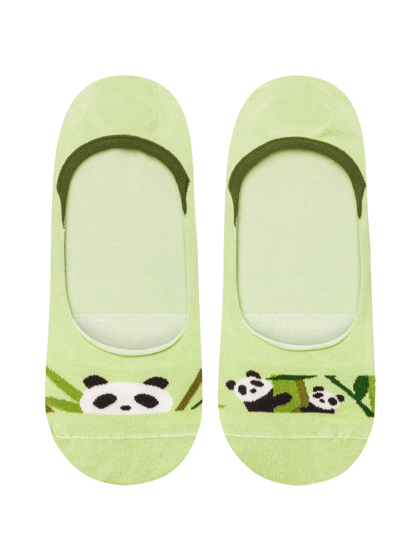 Lustige No-Show-Socken Pandas und Bambus