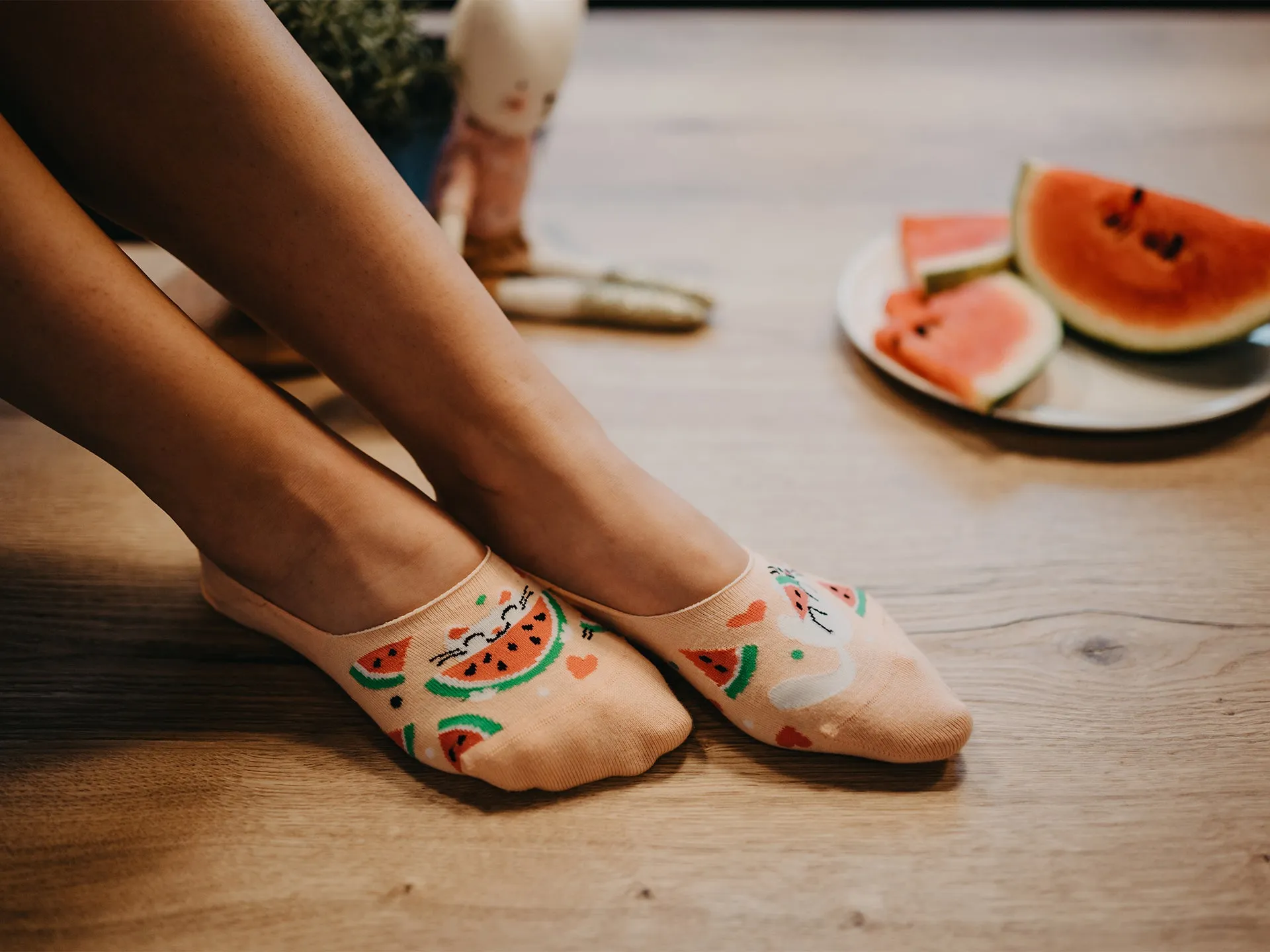 Lustige No-Show-Socken Wassermelonen-Katze - Image 4