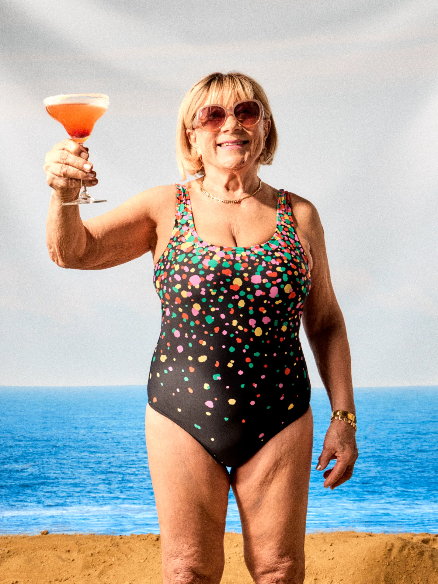Lustiger einteiliger Badeanzug für Frauen Bunte Tropfen - Image 4