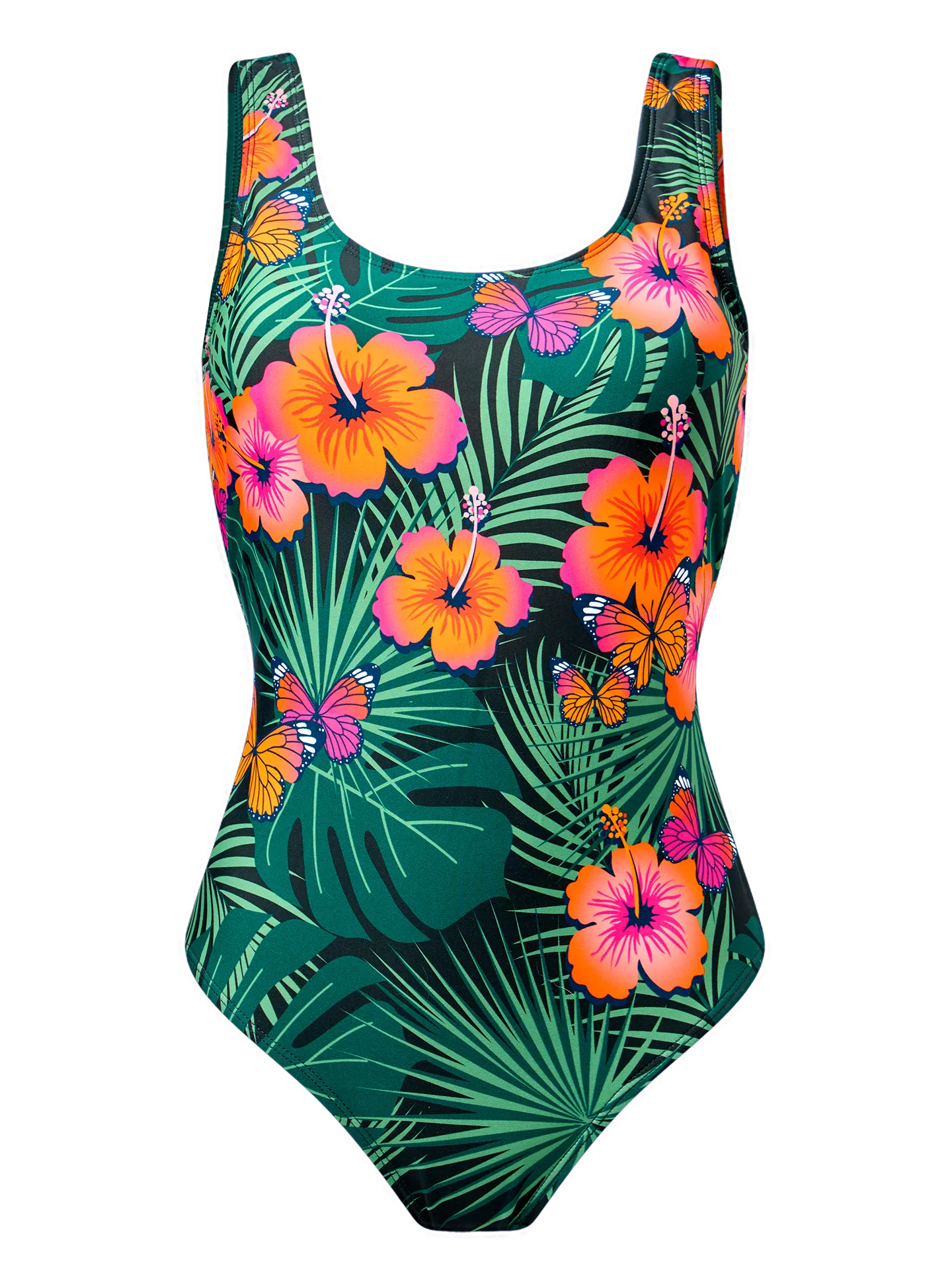 Lustiger einteiliger Badeanzug für Frauen Hibiskus