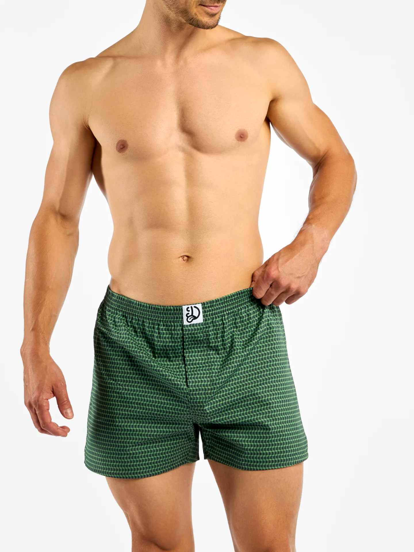 Pastellgrün gemusterte Shorts für Männer - Image 6