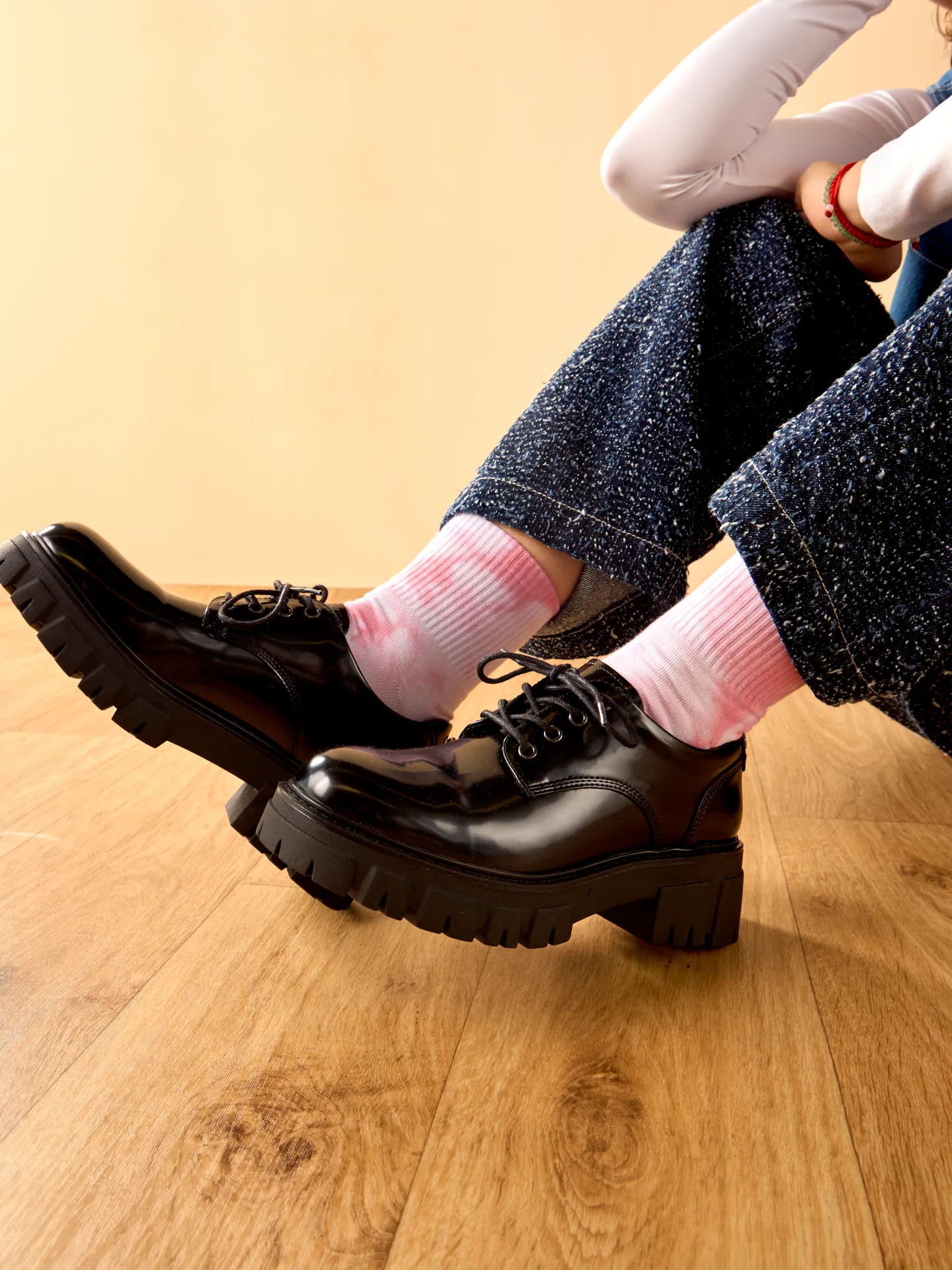 Rosa Crewsocken mit Tie-Dye-Effekt - Image 3