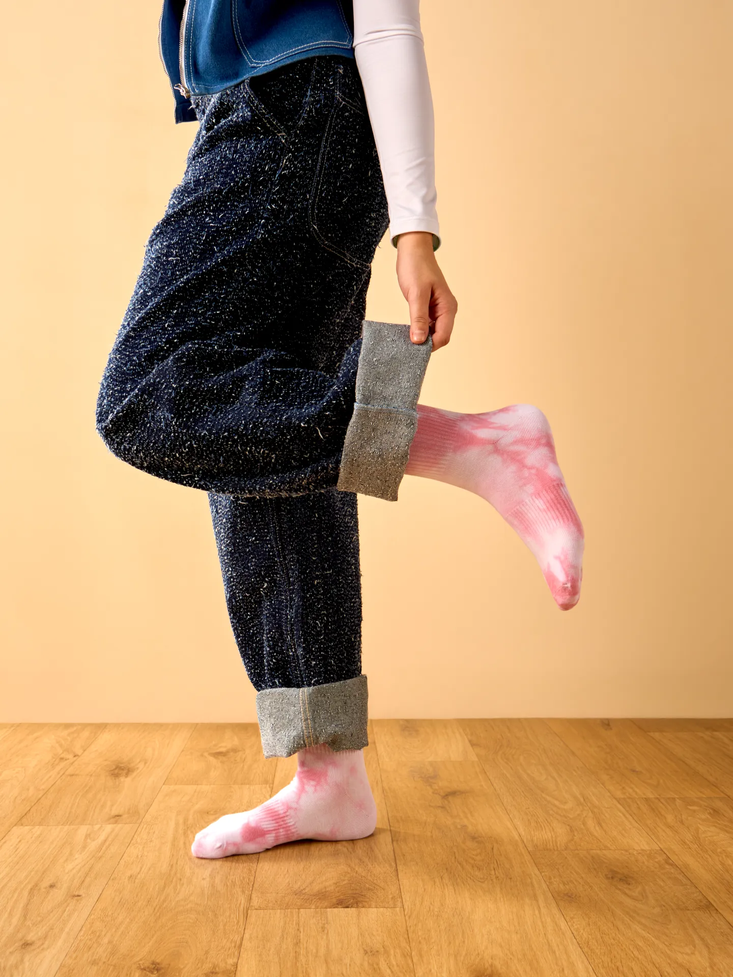 Rosa Crewsocken mit Tie-Dye-Effekt - Image 4