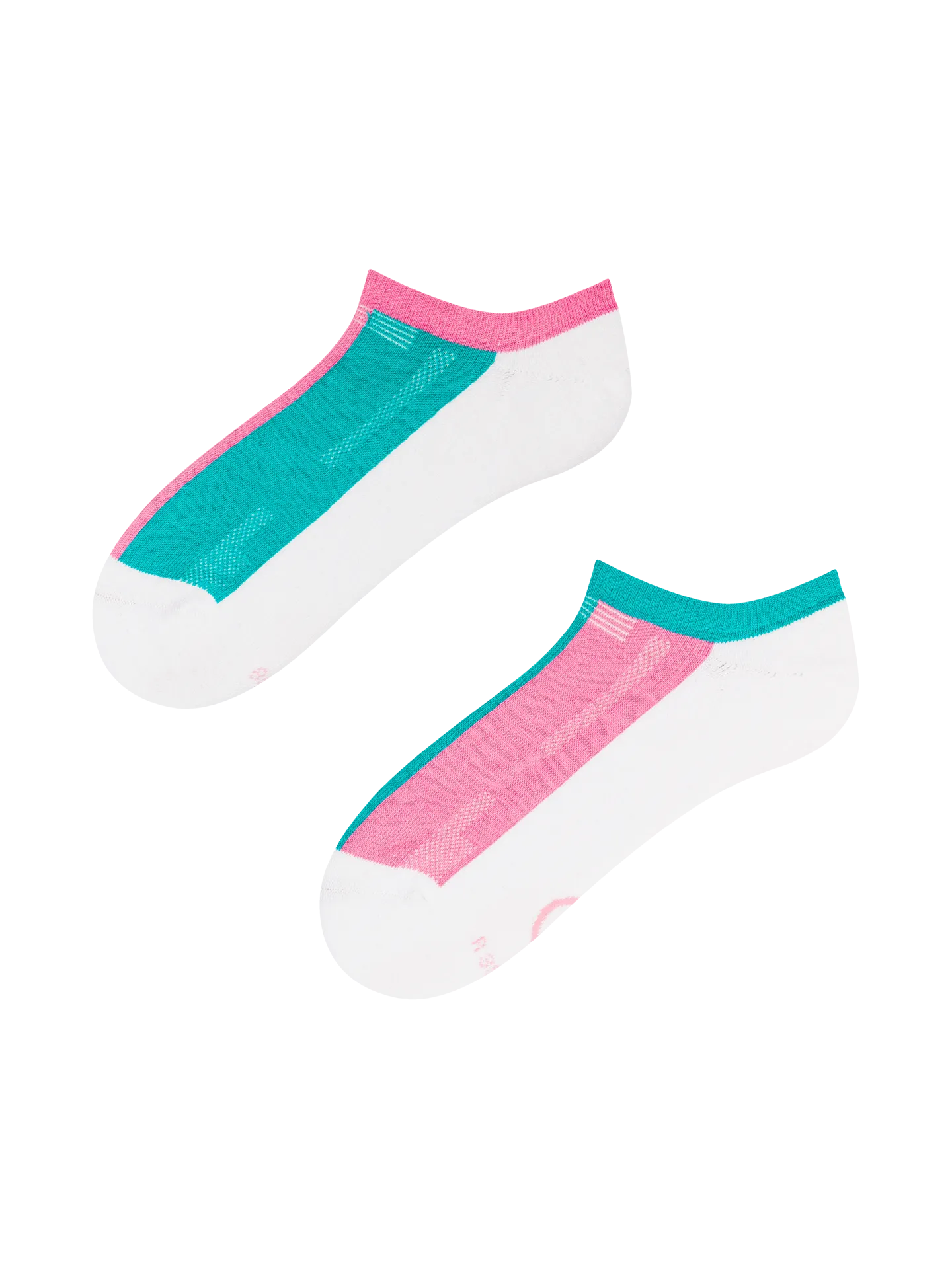 Rosa- und türkisfarbene funktionelle Sneakersocken