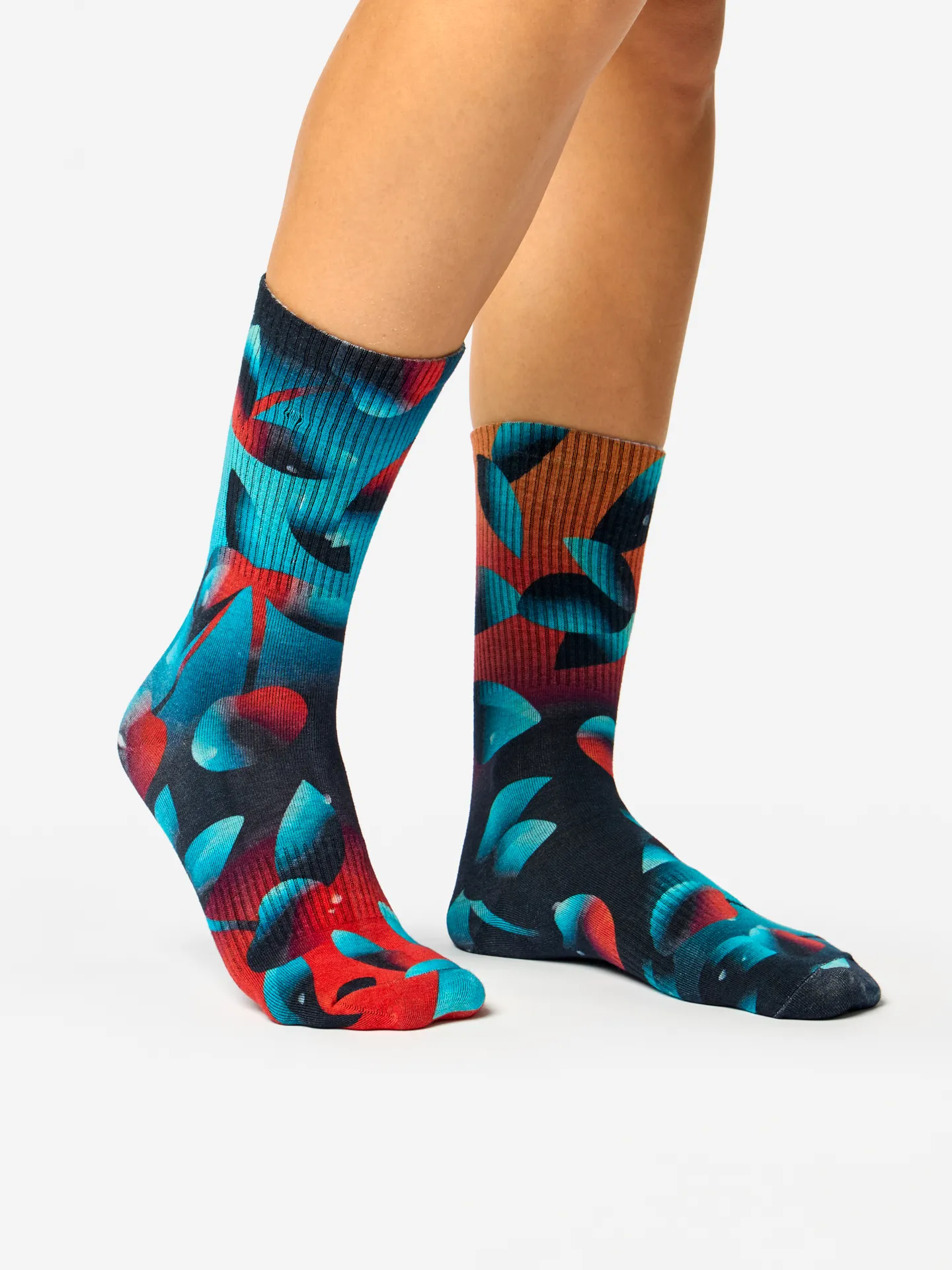 Gerippte Socken Dunkle Kirschen - Image 3