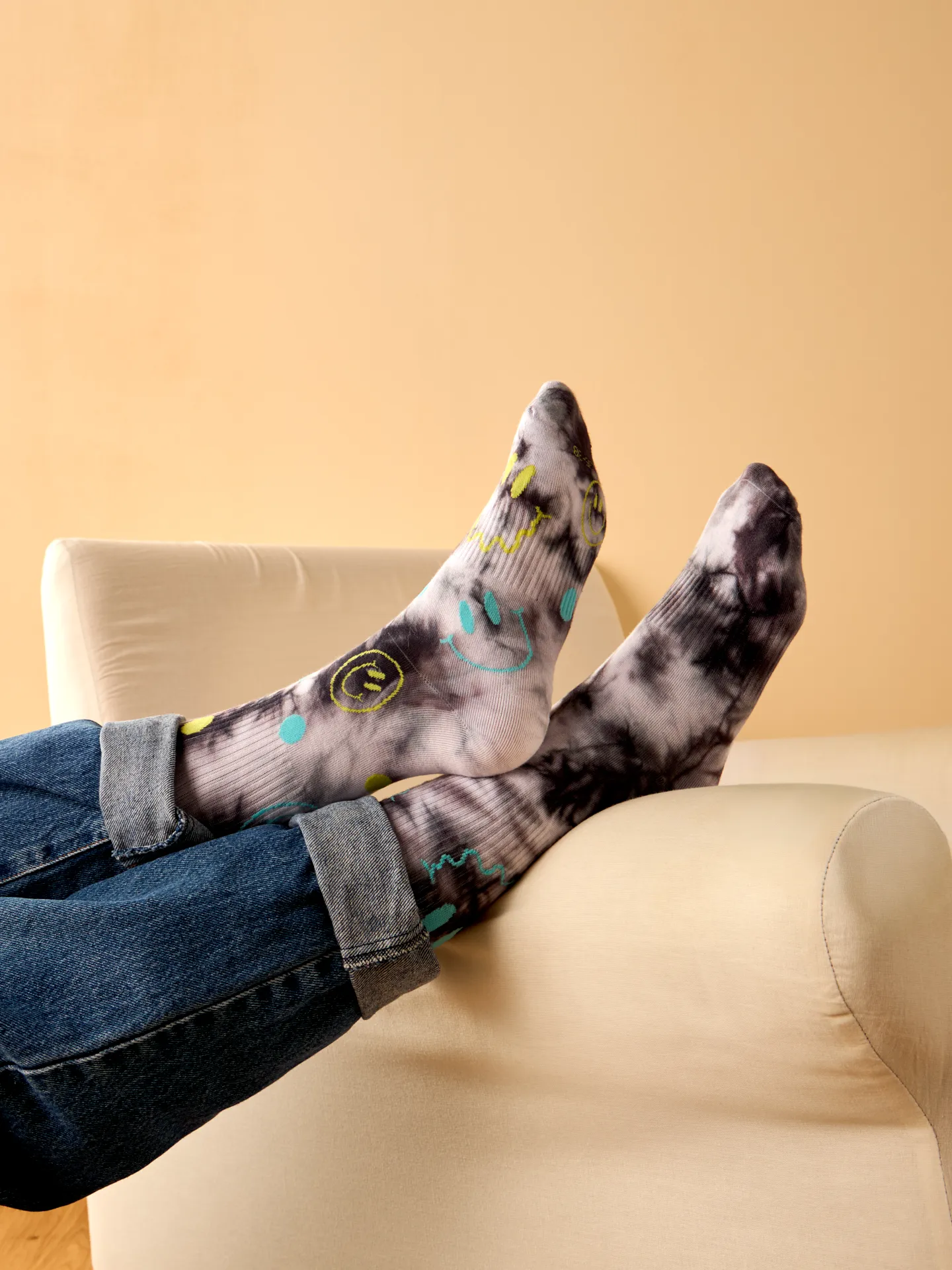 Gerippte Socken Strahlende Smileys - Image 2