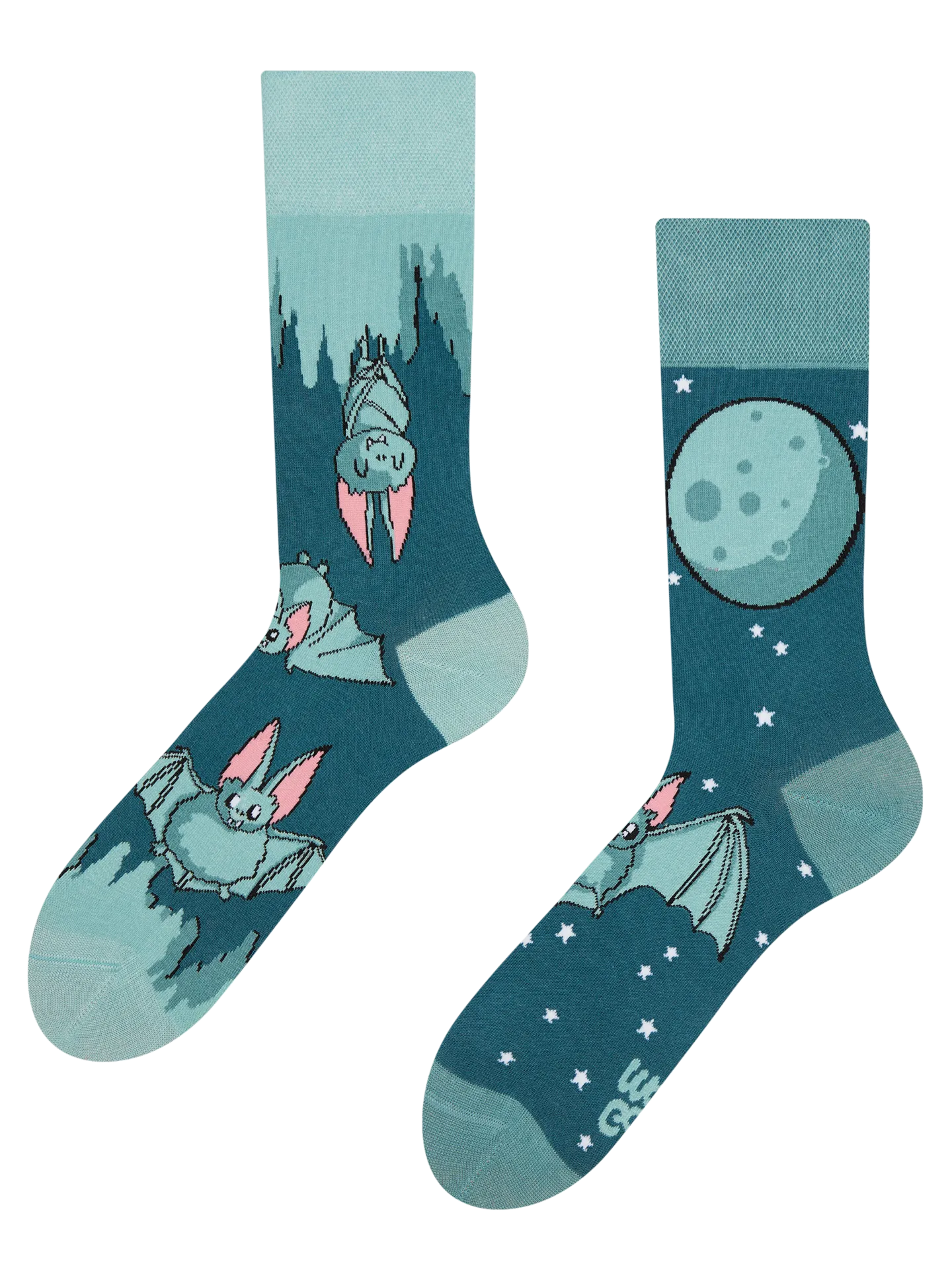 Lustige Socken Fledermäuse in der Nacht