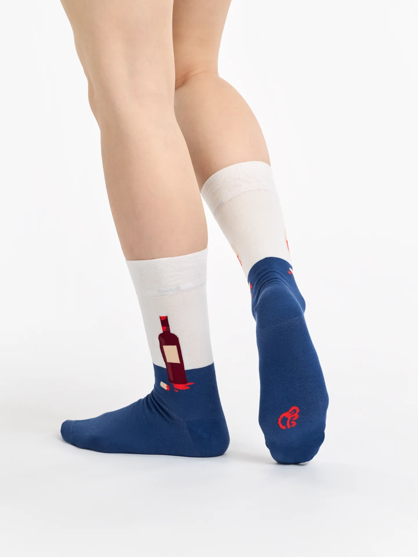 Lustige Socken Flasche Wein - Image 3