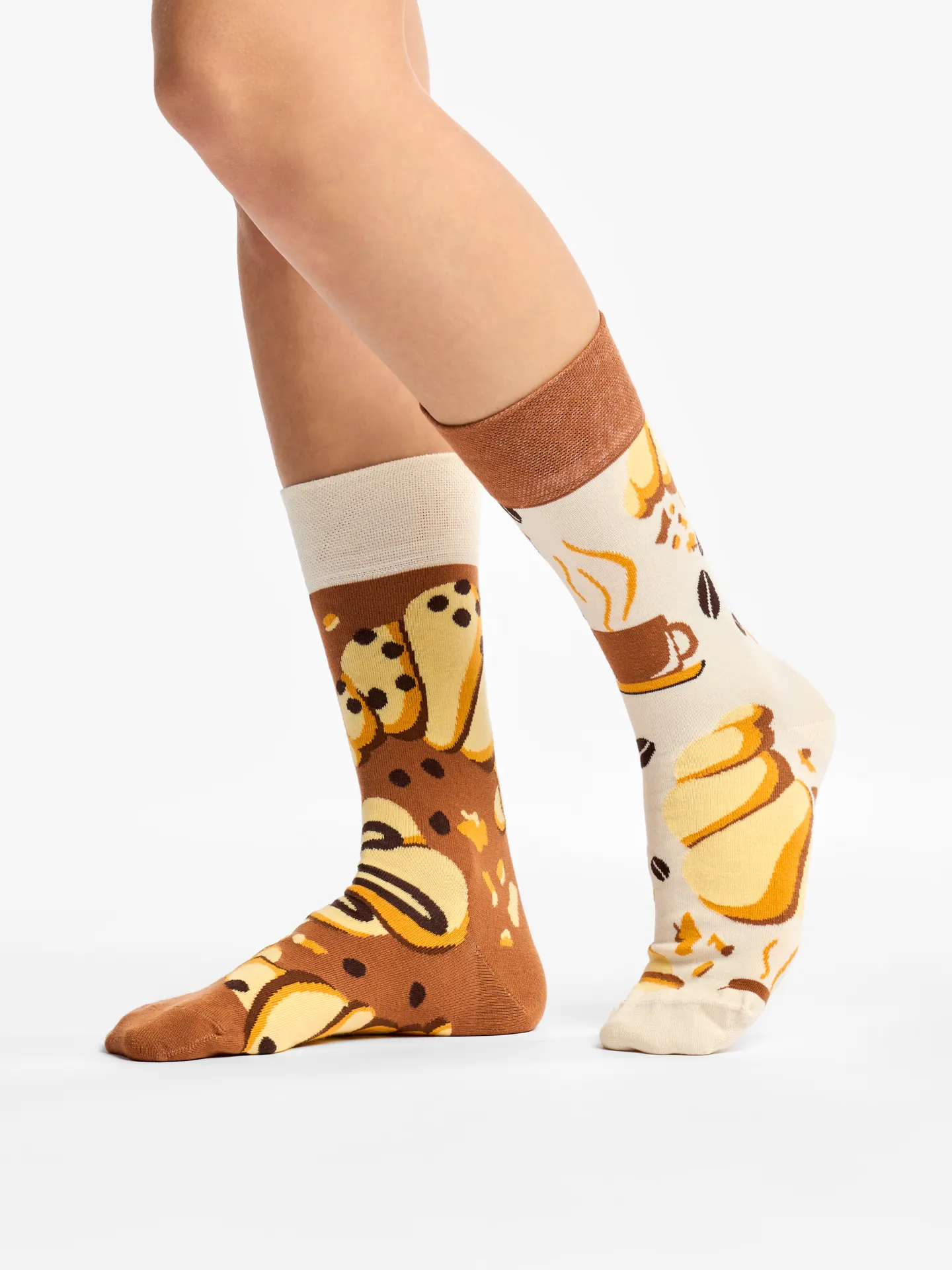 Lustige Socken Croissant und Kaffee - Image 2