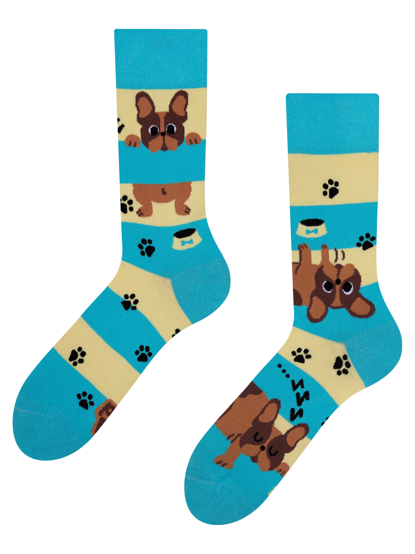 Lustige Socken Hunde und Streifen