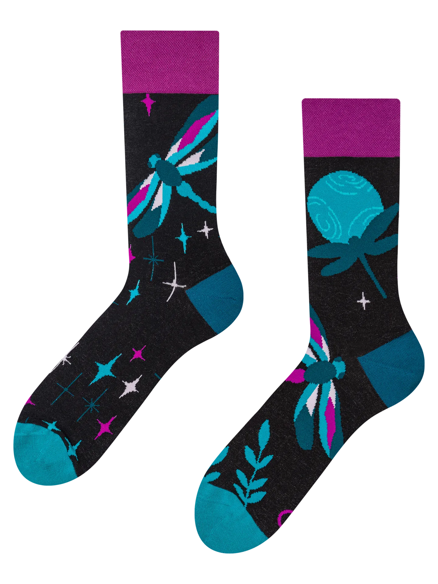 Lustige Socken Libellen in der Nacht