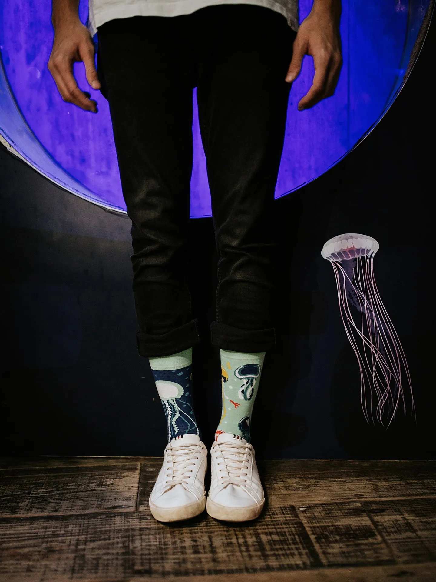 Lustige Socken Schwimmende Qualle - Image 4