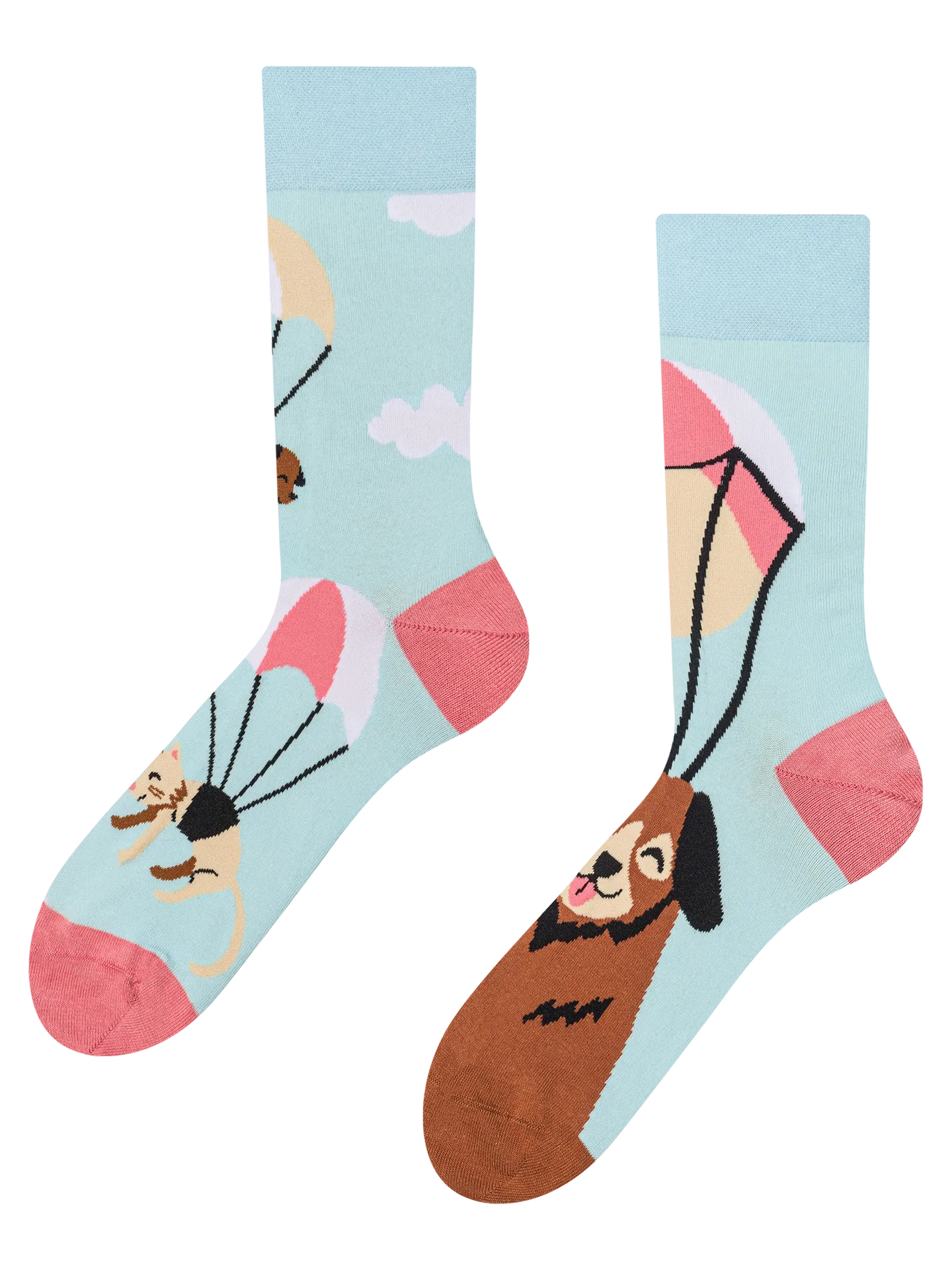 Lustige Socken Fliegende Katzen und Hunde