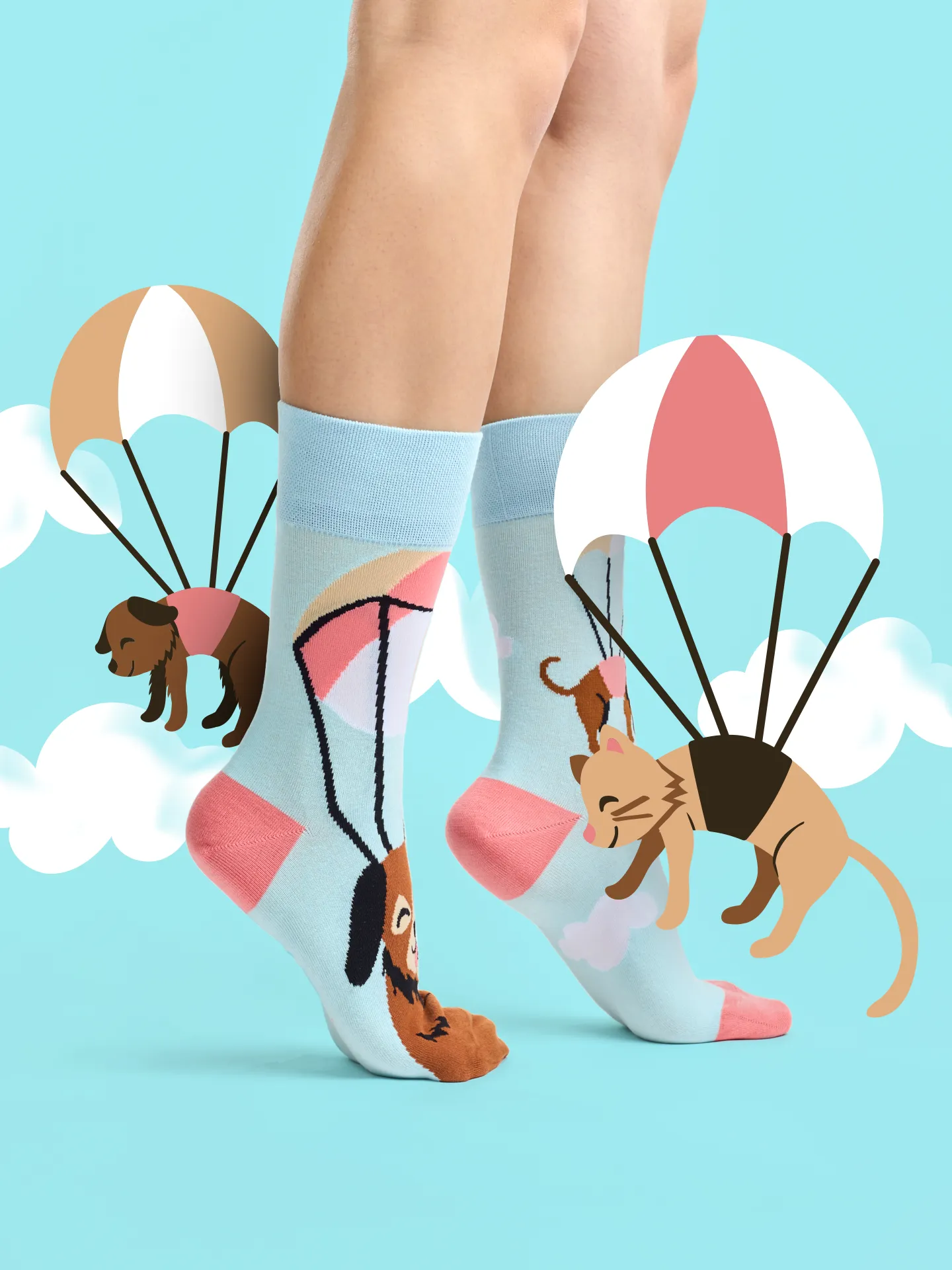 Lustige Socken Fliegende Katzen und Hunde - Image 4
